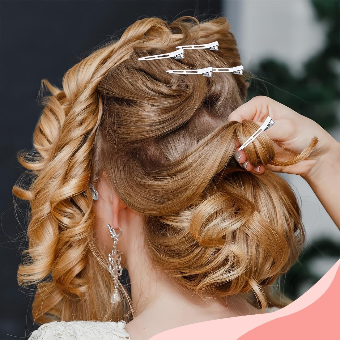 Pack of 50 Entebill Hair Clips Silver Hair Clips 5.5 Cm Hair Clips Hairdressing Alligator Clips Metal Hair Clips for Hair Clips Women'S Clips Hairdressing Salon Girls Hair Styling DIY image number 3