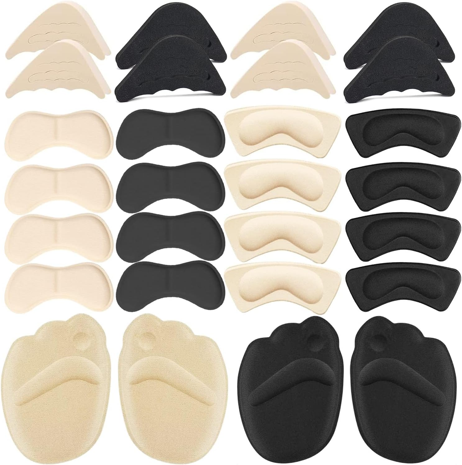 16 Pairs Shoe Filler Heel Pads for Womens Shoes - Shoe Filler for Too Big Shoes Women with Toe Inserts, Toe Inserts for Too Big Fit image number 1
