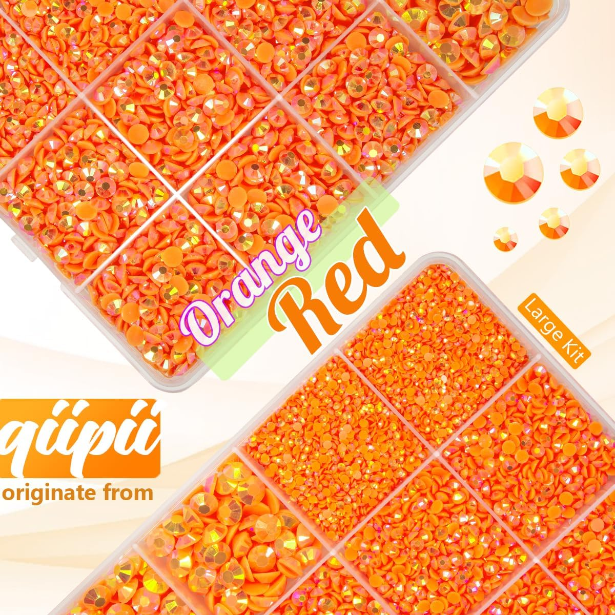 Orange Ab Resin Rhinestone with Jewelry Glue B7000 for Stunning Craft Ss6 Ss10 Ss16 Ss20 Ss30 Gelatin Stones Flat Bottom Diamonds Gems Pendants for Nail Face Eyes MA image number 6