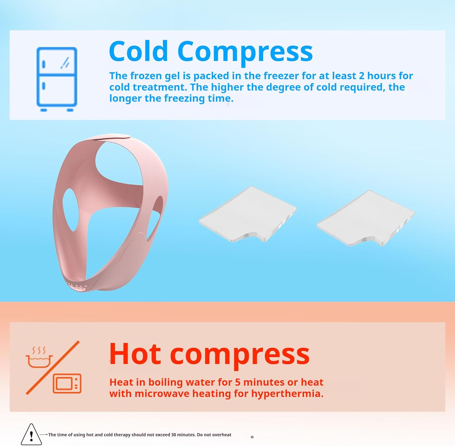 Wisdom Teeth Ice Pack,Face Ice Pack Wrap with 2 Gel Packs,Reusable Hot & Cold Gel Packs,Pain Relief,Wisdom Teeth,Jaw,Head,Adjustable Stretch Wrap Relief for Injuries (Pink) image number 2