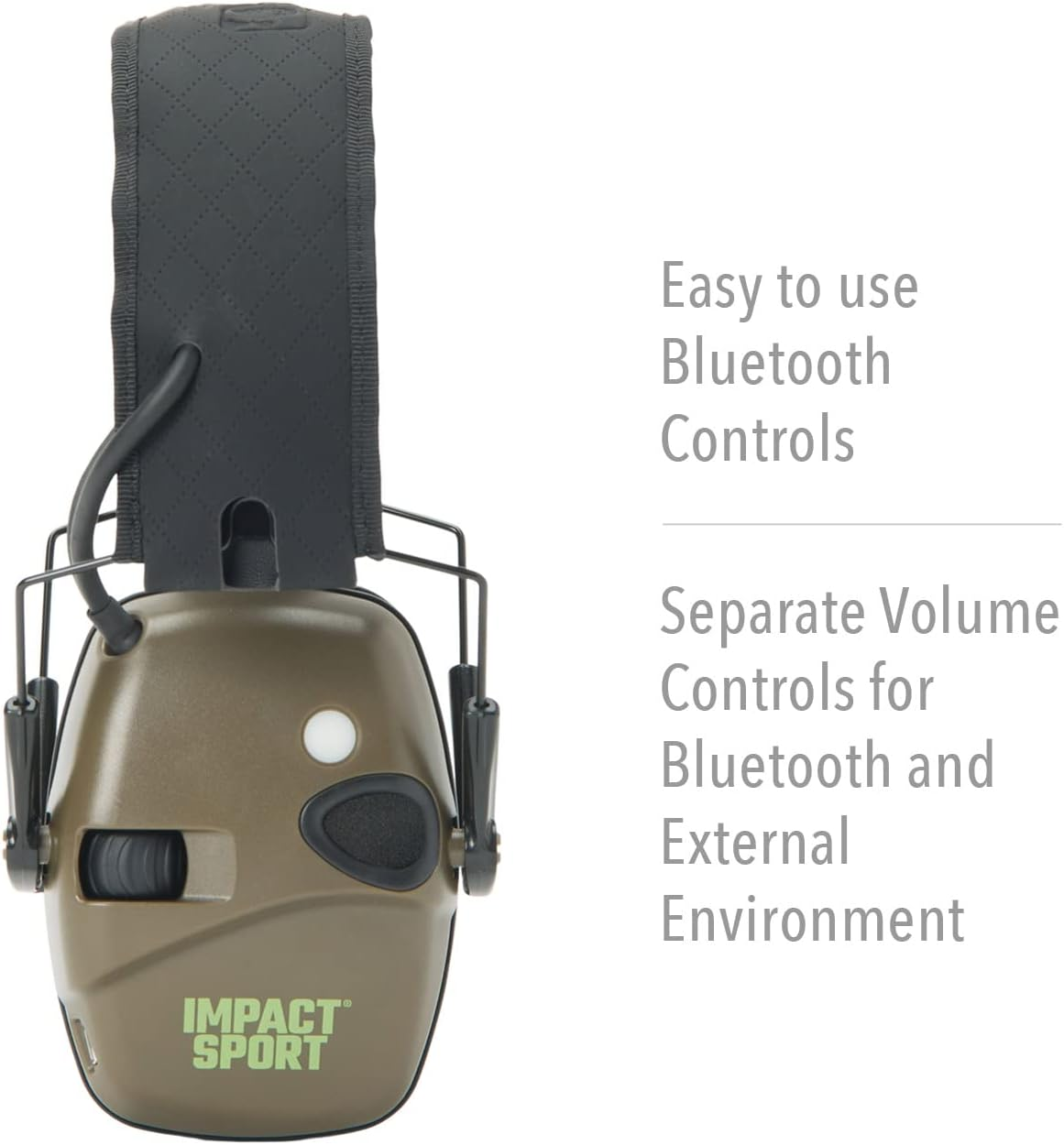 Howard Leight Honeywell Ademco Impact Sport Bluetooth 5.0 Electronic Shooting Earmuff (R-02548) Od Green image number 4