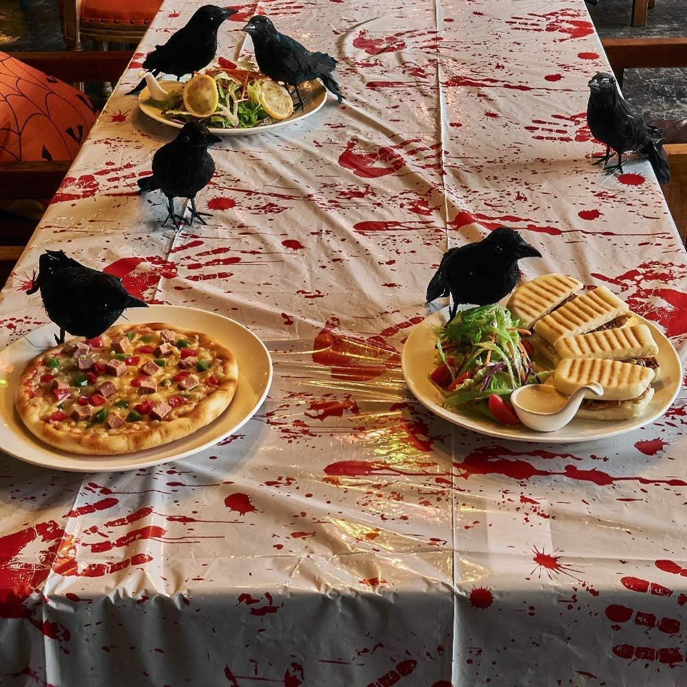 6 Pieces Halloween Black Crows Feathered Crows Realistic Looking Halloween Handmade Feathered Crow for Halloween Indoor Outdoors Ravens Birds Decoration image number 6