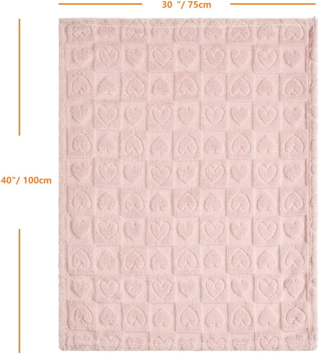 CREVENT 76X102CM Cozy Soft Warm Sherpa Baby Blanketfor Girls Boys, Newborn Essentials for Infant, Babyshower - Pink Heart image number 4