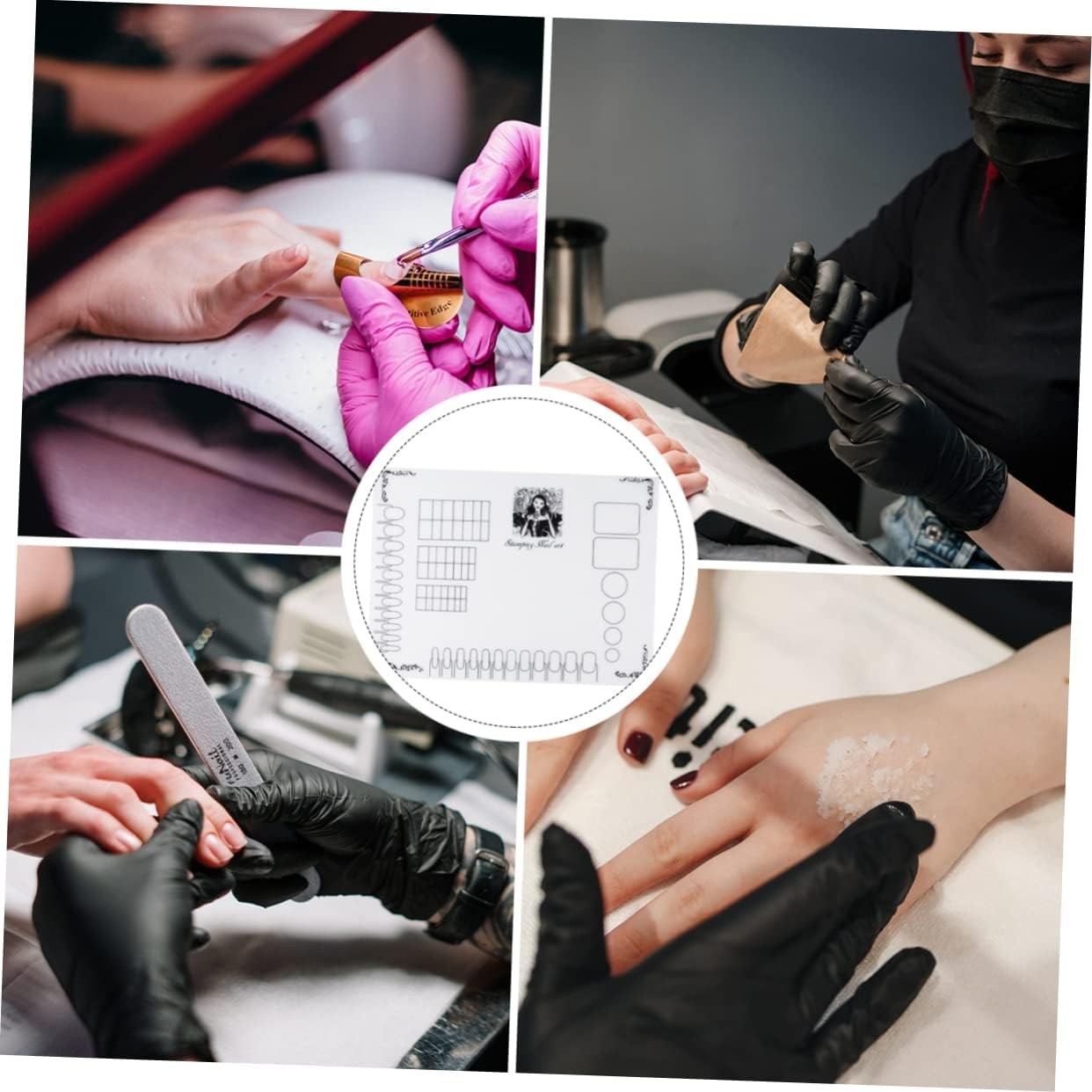 CALLARON Manicure Tools Nail Polish Coloring Pad Nail Art Stamping Mats Silicone Mat image number 1