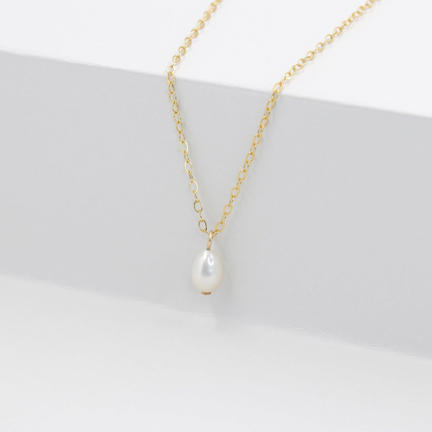 Gold Pearl Necklaces for Women Trendy 14K Gold Plated Dainty Necklace Simple Pearl Drop Single Charm Pendant Necklace Women'S Jewelry Best Friend Birthday Gifts Gold Jewelry for Women - Double Pearl - Gold image number 5