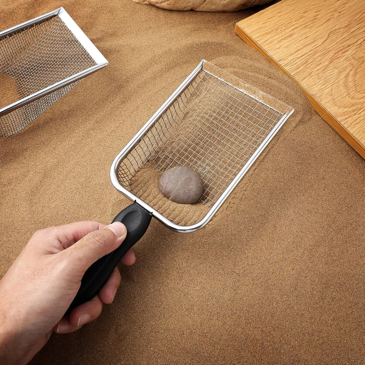 Toddmomy 2 Pcs Stainless Steel Cat Litter Scoop,Metal Cat Litter Scoop Sturdy Mesh Scooper Suitable for Cat Litter Box