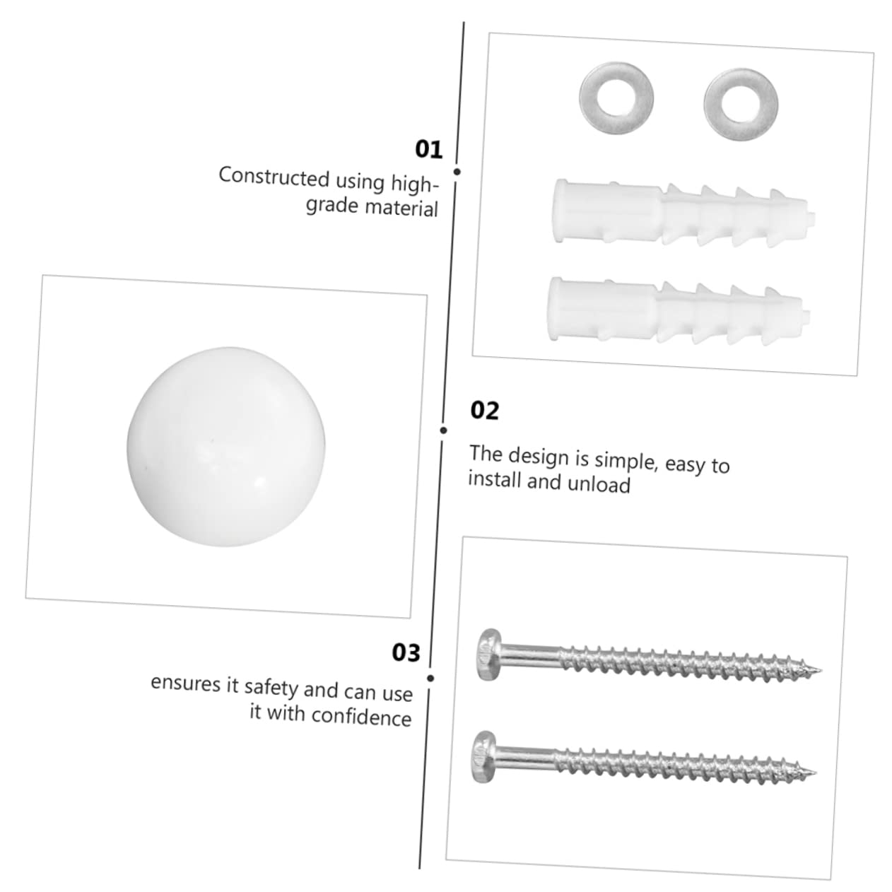 Operitacx 2Sets Bolt Cap Covers for Toilet Decorative Nuts Screws Toilet Installation Screw Covers image number 2