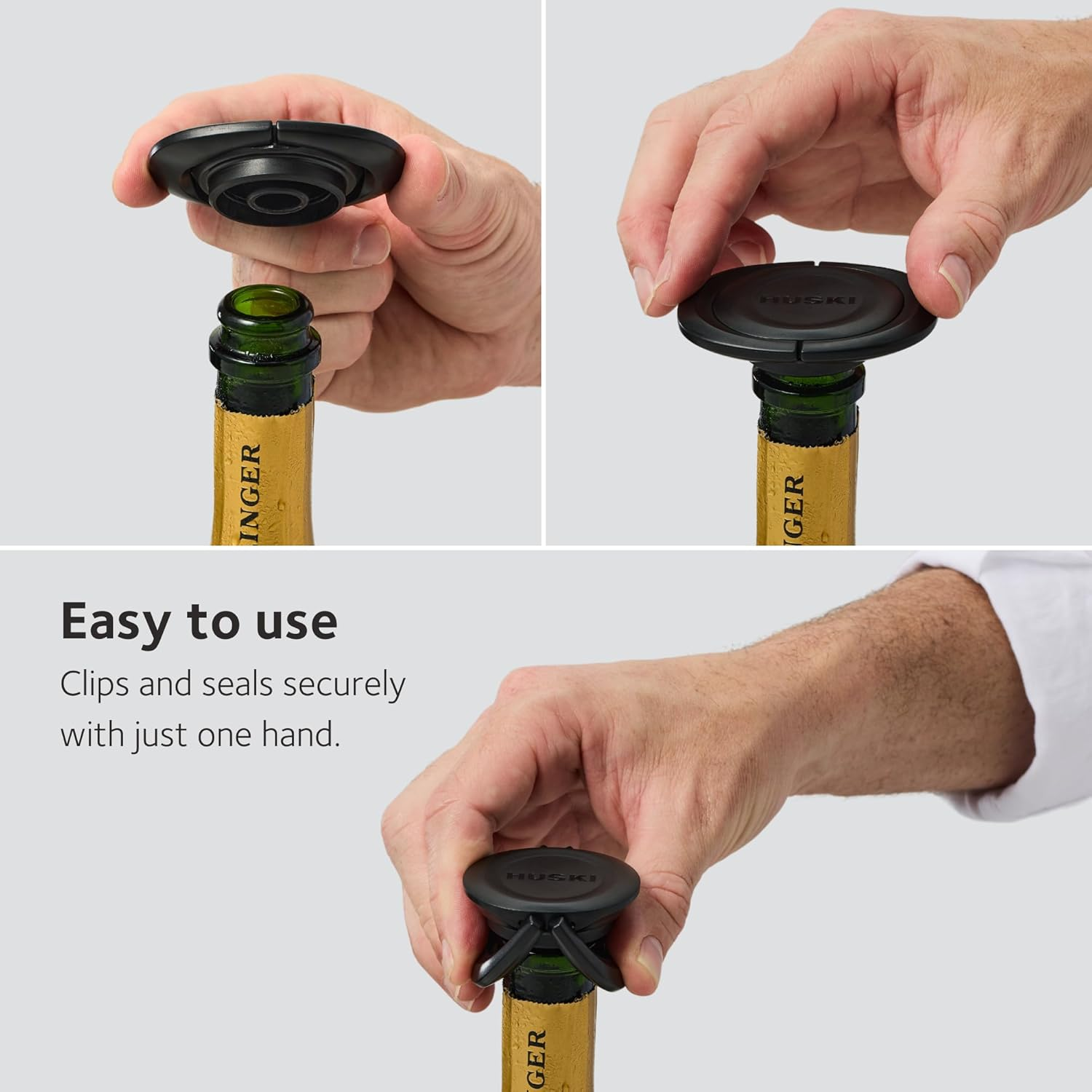 Huski Bubblelock&trade; Bottle Stopper | New | Compact & Convenient Champagne Stopper | Wine & Bar Accessories | Fits in the Huski Champagne Cooler | Wine Gifts image number 1