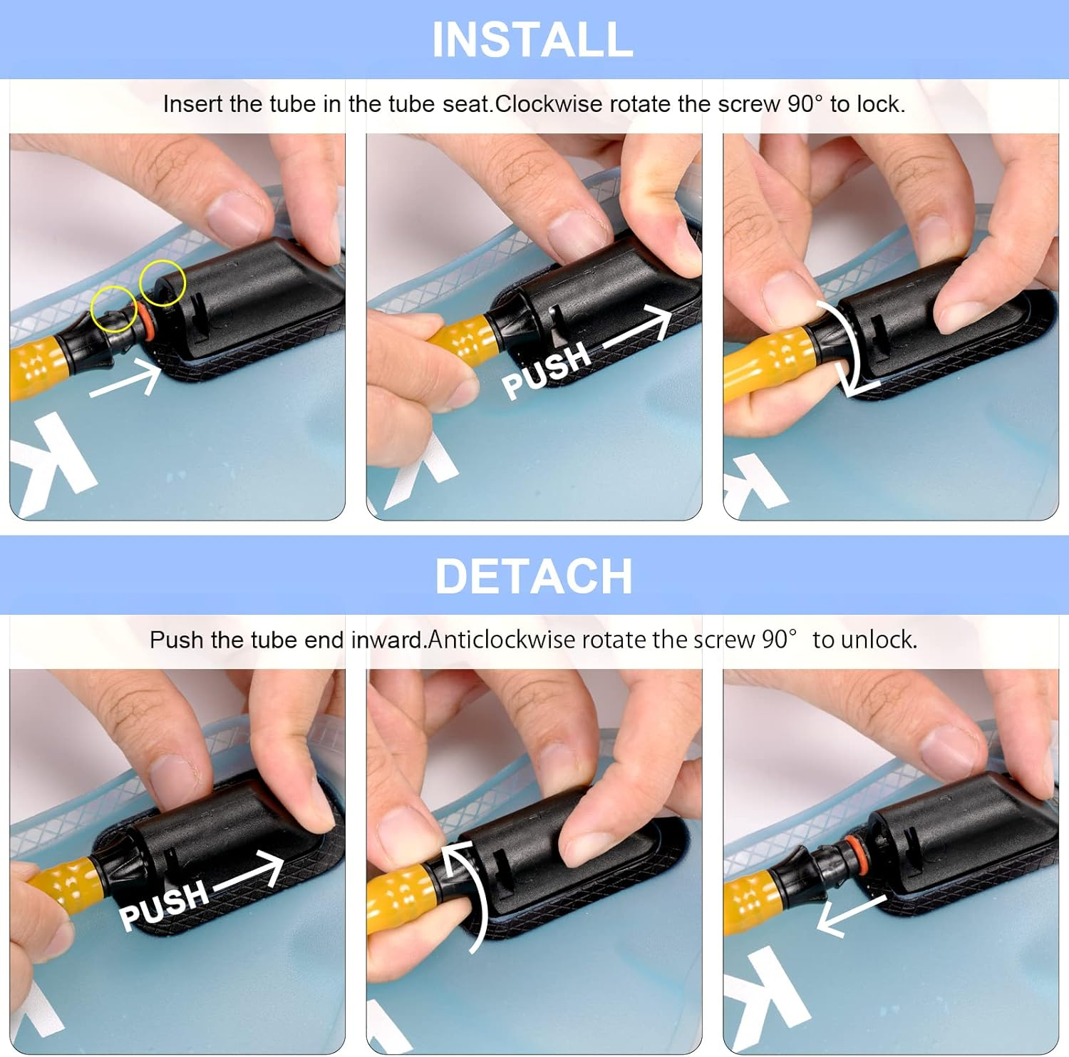 KUREIDA Dual Hydration Bladder 2 Liter,Water Bladder for Hiking Backpack Leak Proof,Water Reservoir for Hydration Pack,Bpa Free,Carry Water and Electrolytes,Tpu Material image number 2