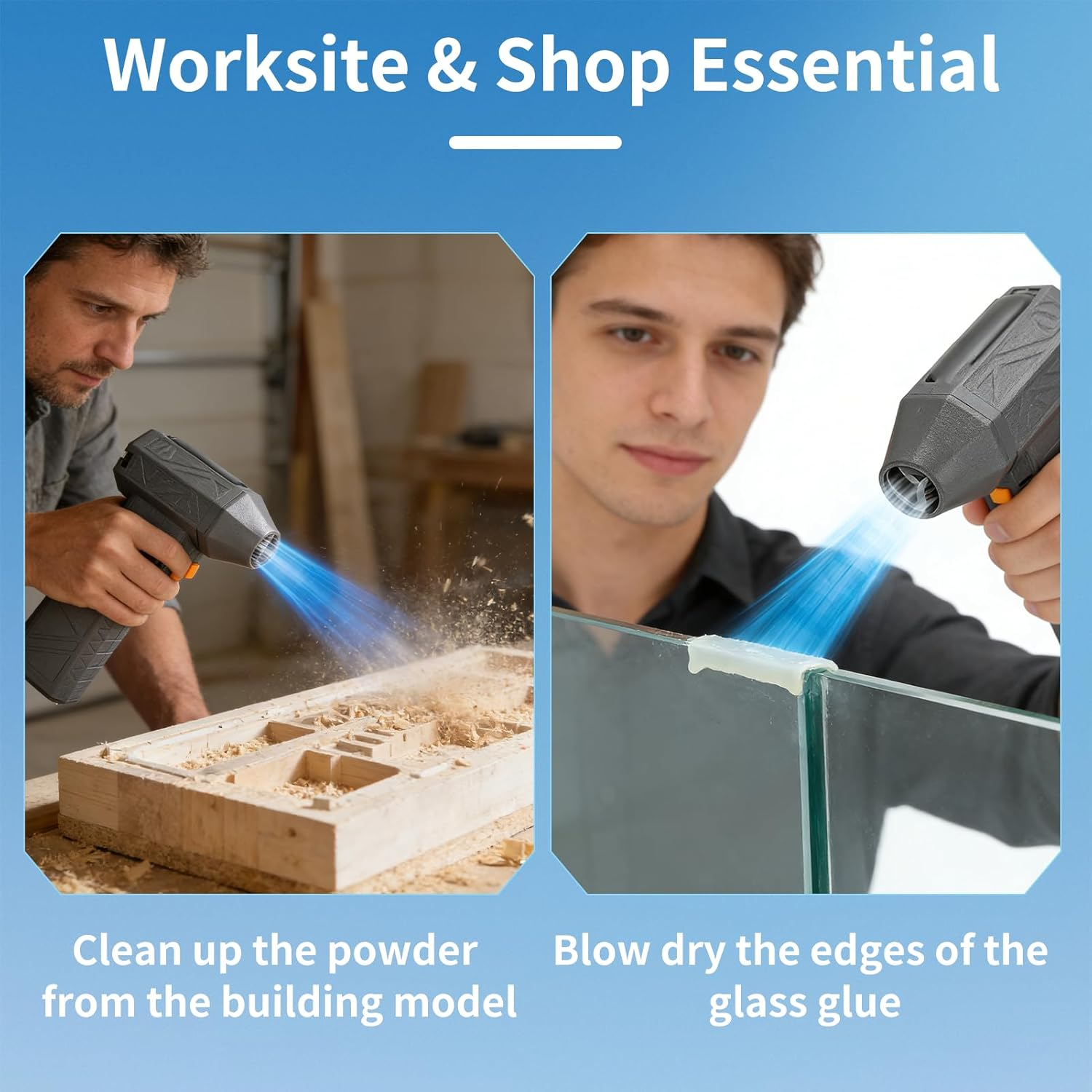 Jet Fan, Mini Jet Dry Blower, High Speed 200000RPM Stepless Adjustment, Type C Fast Charging Portable Air Duster Air Blower Super Jet Fan for Car, Cleaning, Camping, Pet Hair image number 2