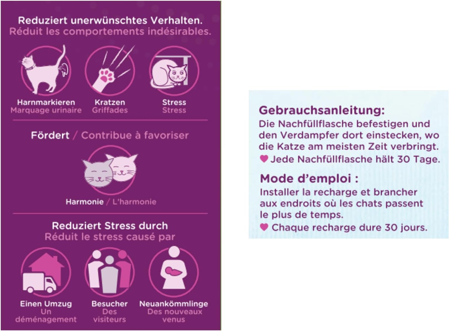 Eco Pack of 4 Refills for Comfort Zone Diffuser (120 Days) &ndash; Pheromones: Reduces Stress, Urinary Marking, Scratching and Other Problematic Behaviors. image number 4