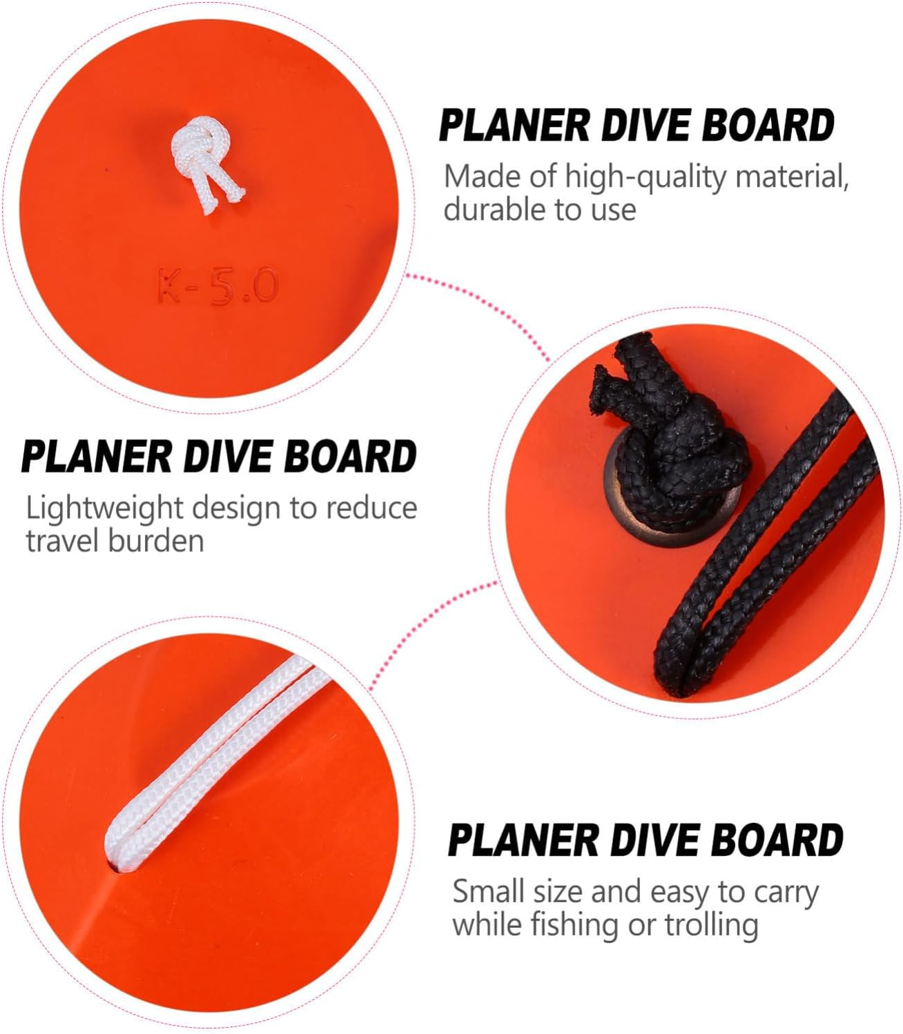 Sosoport 2Pcs Deep Sea Fishing Dive Board Planer Trolling Board Wobbling Bait Movement image number 4