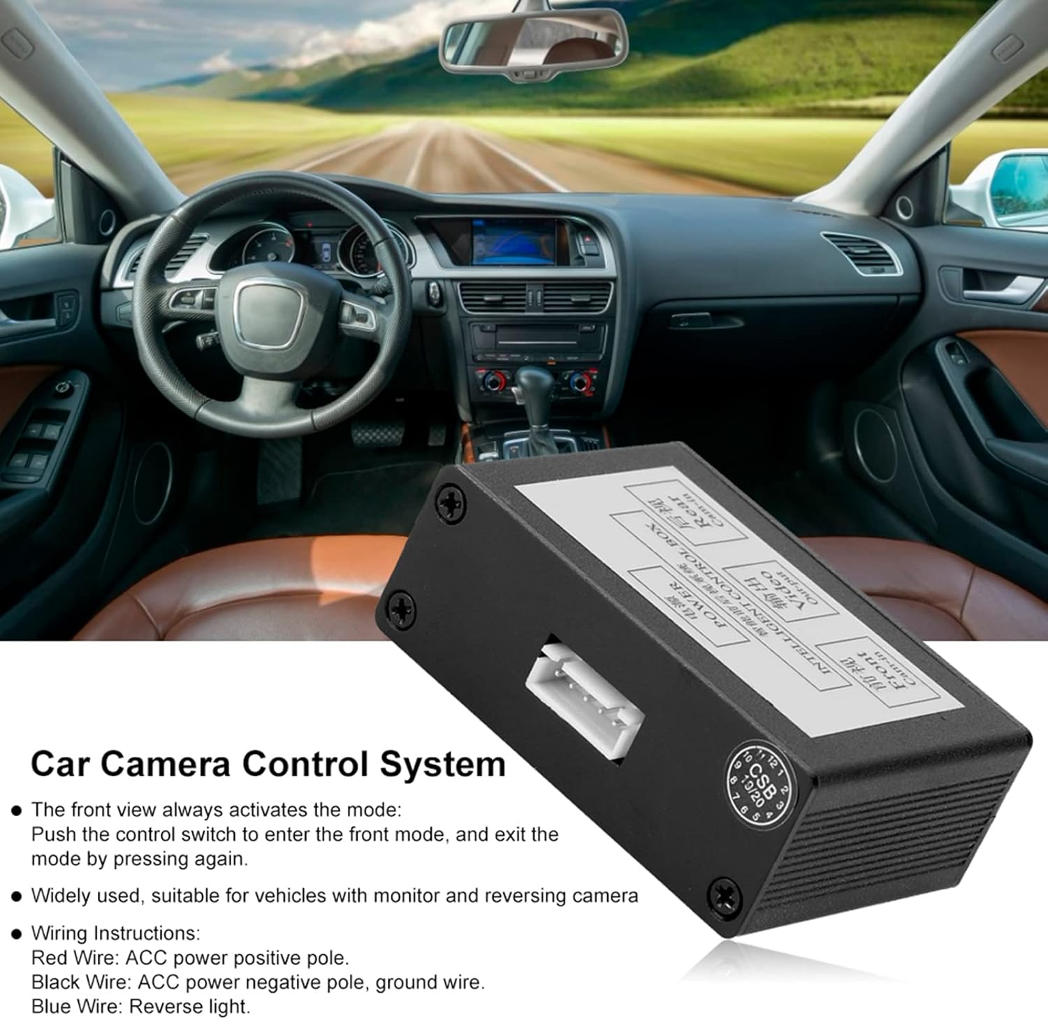 Car Front Rear View Camera Switcher Smart Car Parking Camera Converter Front Rear View Video Switch Channel Control Box Adapter Car Cam Control System image number 1