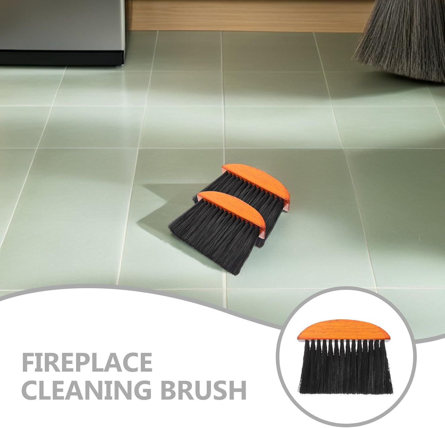 Kisangel 4Pcs Wooden Hand Brooms: Bench Brushes Fireplace Brush with Wood Handle for Clothes Household Cleaning Counters Beds Sofas Car Fireplaces image number 5