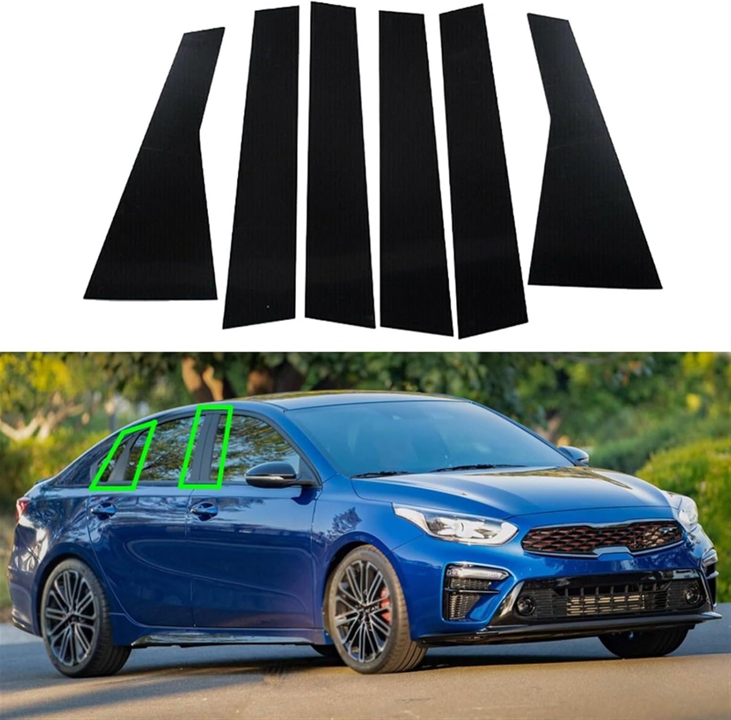 Car Pillar Posts Door Window Trim Cover Decorative for Kia Forte Sedan Hatcback K3 Cerato 2019 2020 2021 2022 2023 Exterior B-Pillar Sticker Cover image number 1