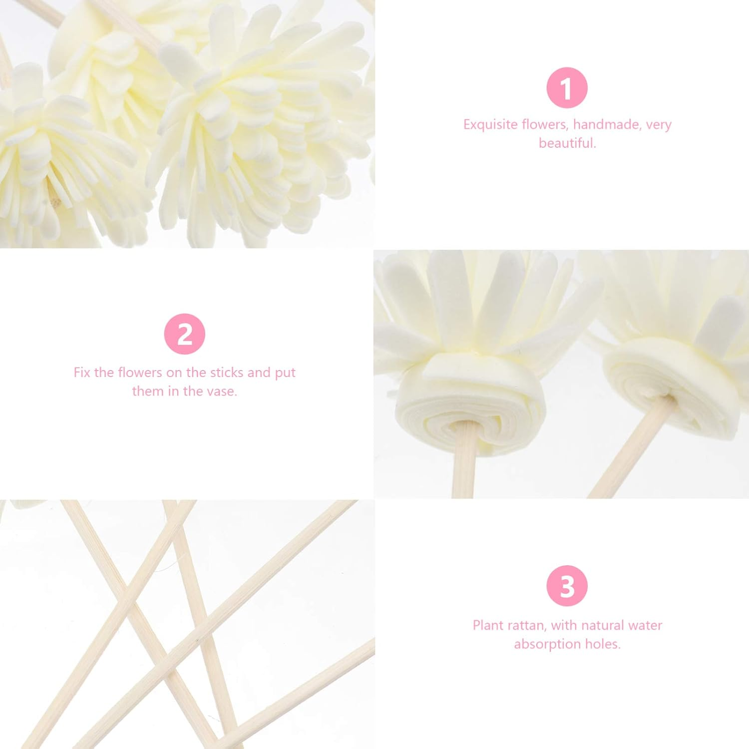 24Pcs Replacement Diffusing Sticks Aromatherapy Flowers Diffusers Essential Oil Sticks for DIY Air Freshener image number 2