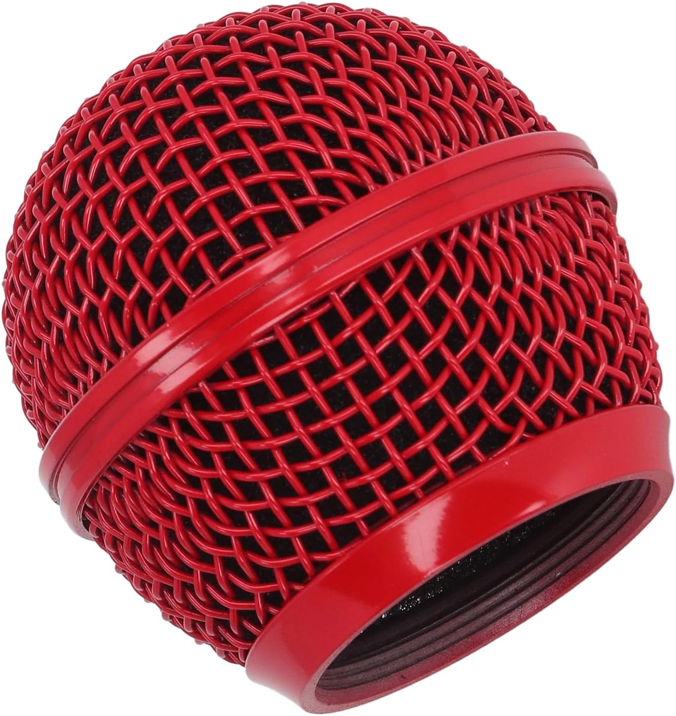 Mesh Grill for SM58 Microphones, Stainless Steel Microphone Head Replace, Mic Grille Replacement for SM58S SM58LC BETA58 BETA58A SA M30 SV100 UT2 PGX24 and More (Red) - Black image number 3