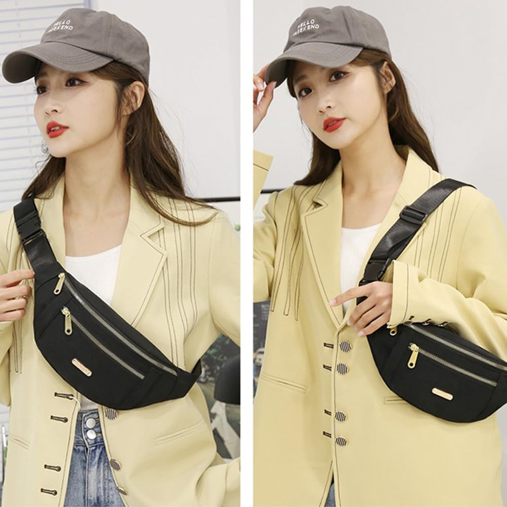 Fanny Pack for Men Women,Crossbody Waist Bag Pack,Belt Bag for Travel Walking Running Hiking Cycling,Gifts for Enjoy Sports Casual Hands-Free Easy Carry Any Phone,Wallet (Black) image number 2