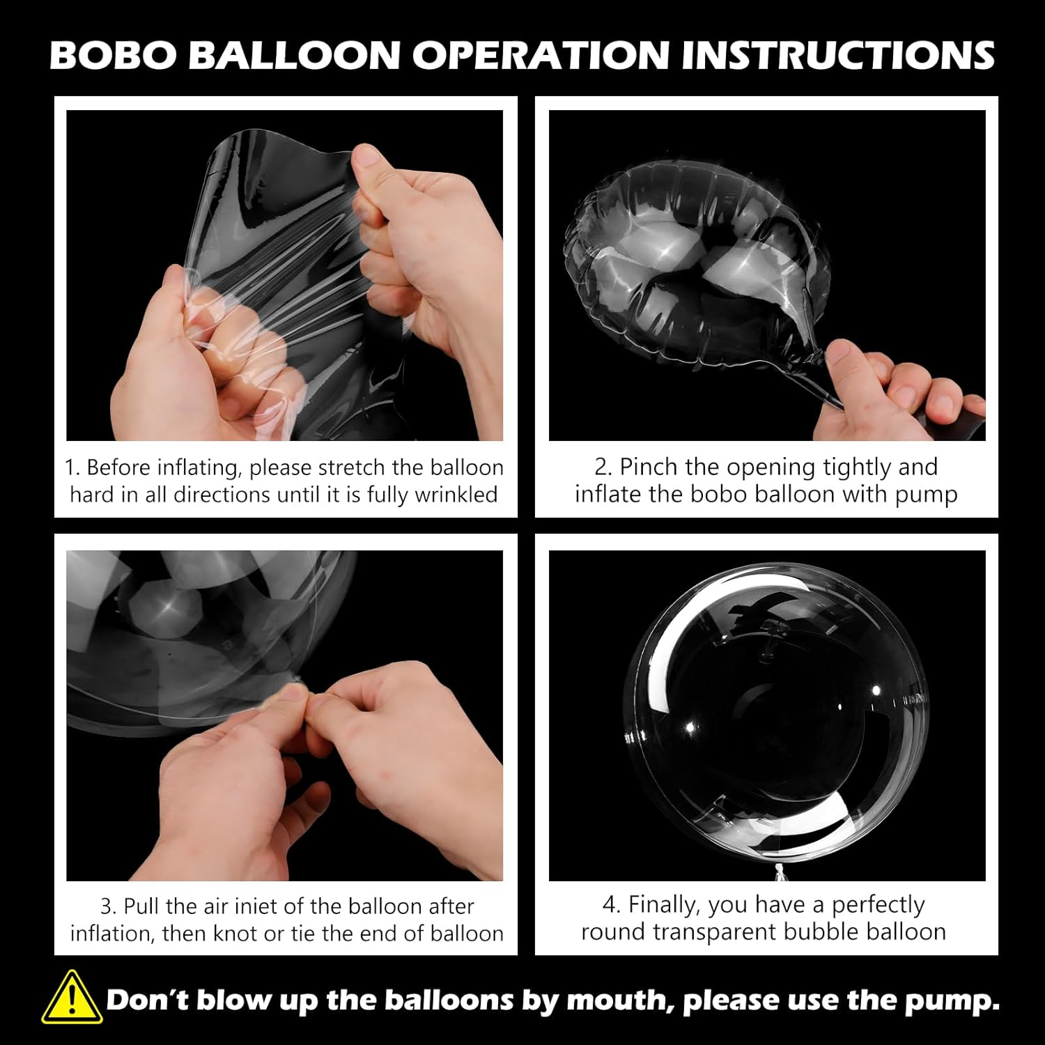 RETON 60PCS Clear Balloons Bobo Balloons, Different Sizes 11/18/20/24/36 Inch Clear Balloons for Stuffing, Transparent Bubble Bobo Balloons for Wedding DIY Birthday Baby Shower Party Decoration image number 6