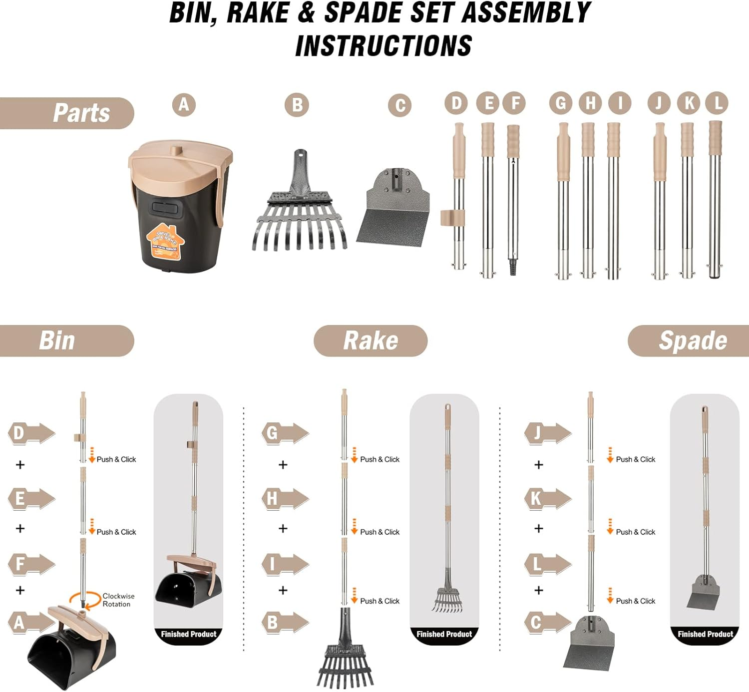 Pooper Scooper Large Swivel Bin,Heavy Duty Metal Rake&Spade for Large & Small Dogs Non-Breakable Dog Poop Scooper with 20 Waste Bags Easy to Clean Pet Waste Use on Grass, Dirt or Gravel - Pet Supplies image number 5