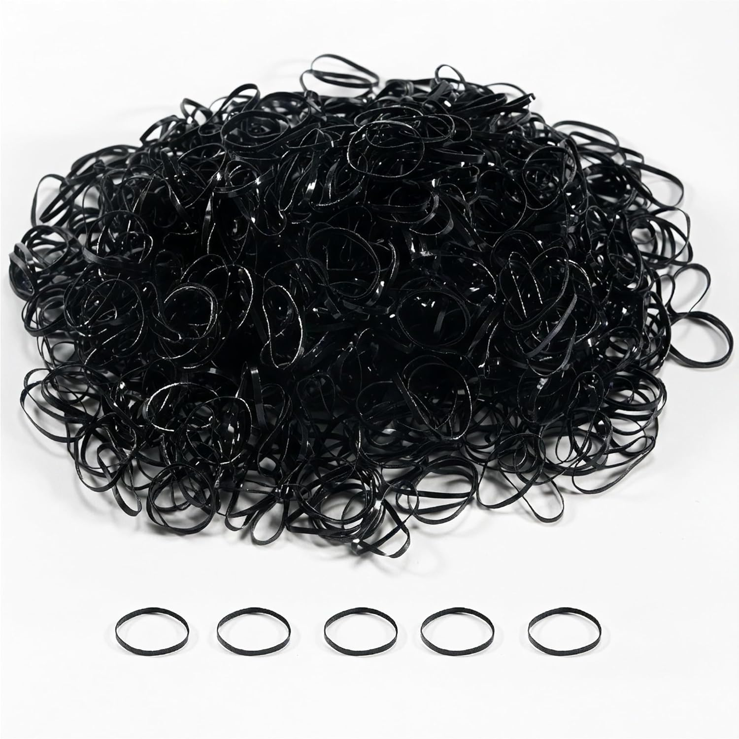 Vonsera Pack of 1500 Mini Hair Bobbles Small Elastic Hair Accessories for Children Girls Hair Braids Wedding Hairstyle, Small Dreadlocks, Black image number 4