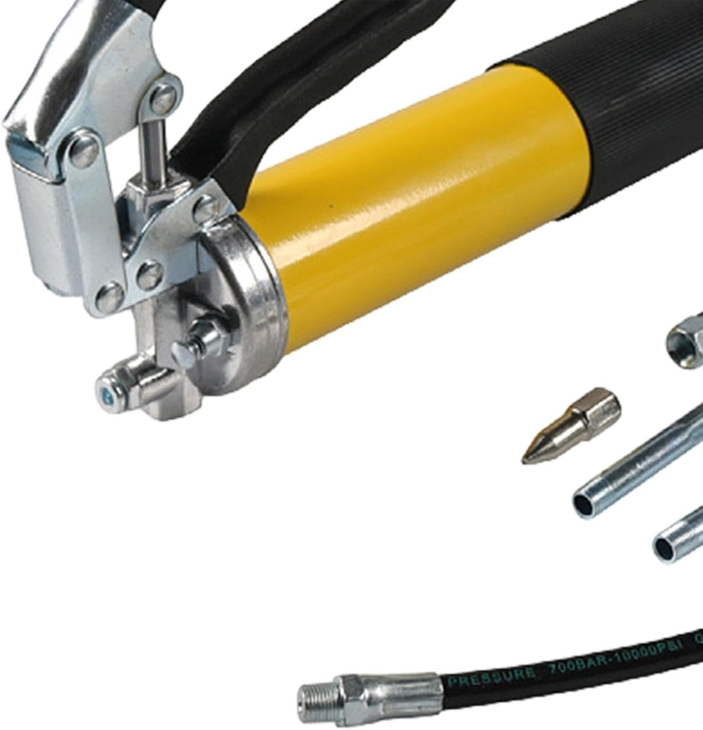 Motivetech Hand Held Grease Filler Tool Set with Sharp Nozzle with Flexible Hose for Light or Heavy Machinery Equipment Sturdy image number 4