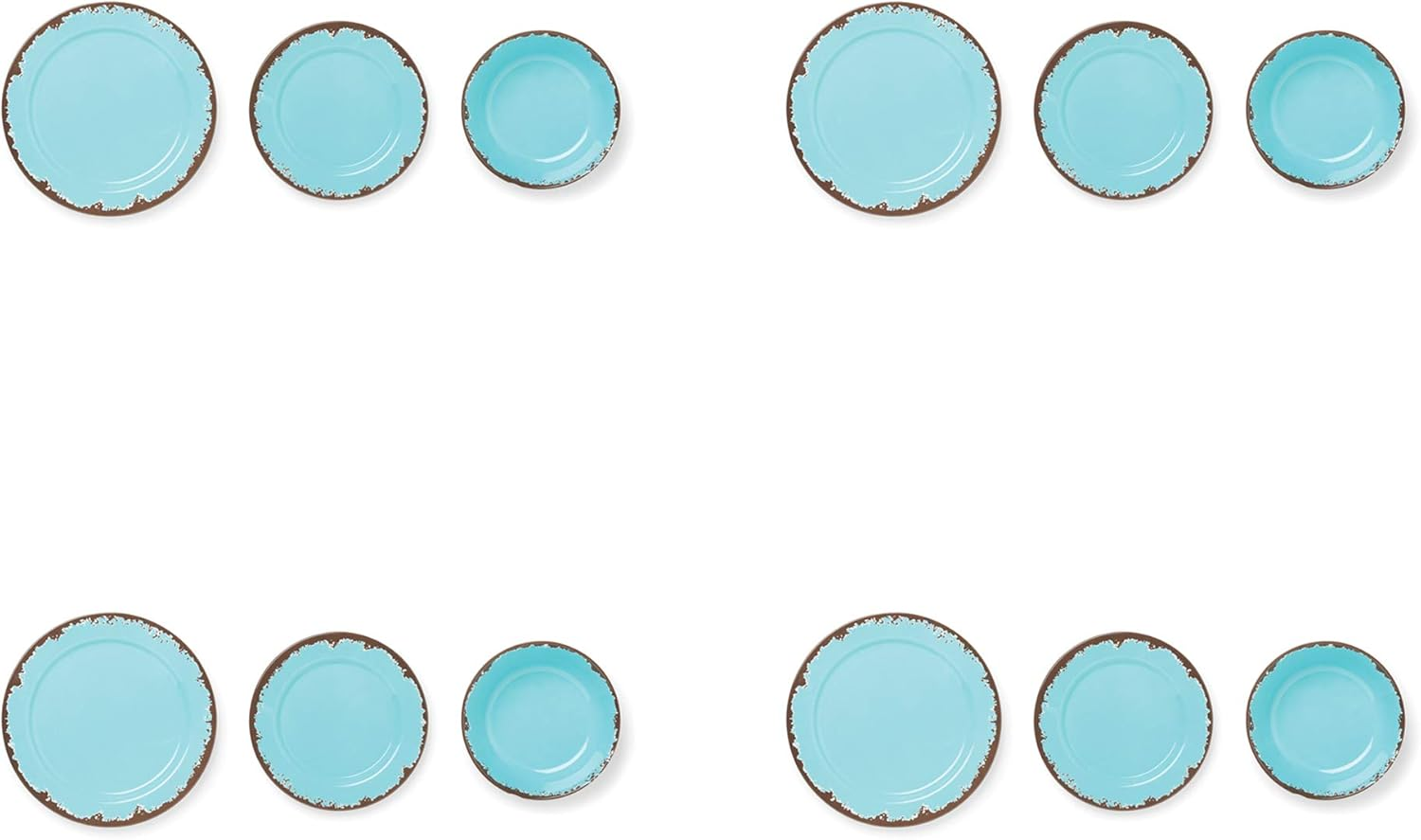 Fox Run Melamine Dinnerware Set Teal, 10" image number 6