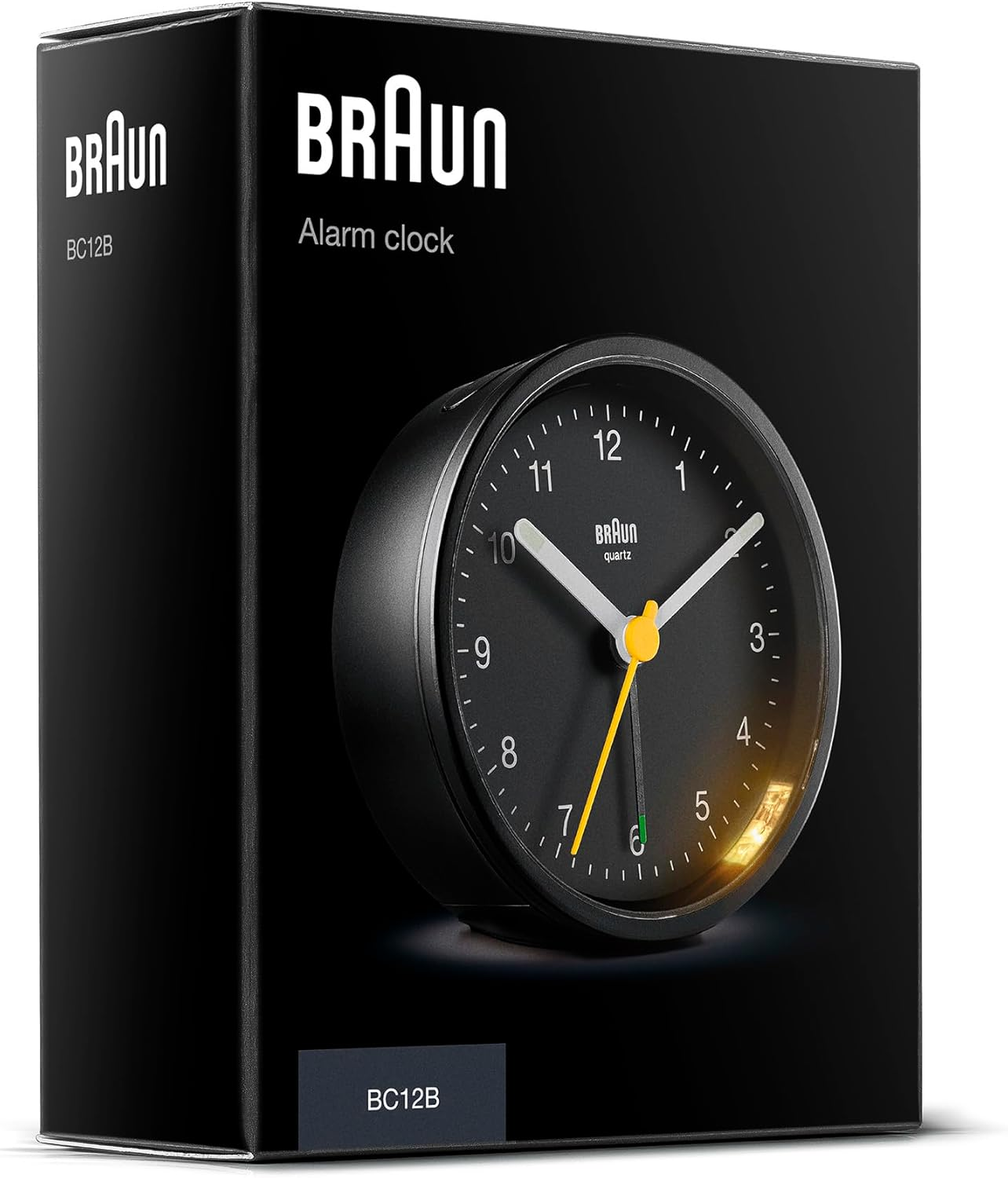 Braun Classic Analogue Clock with Snooze and Light, Quiet Quartz Movement, Crescendo Beep Alarm in Black, Model BC12B, One Size image number 1