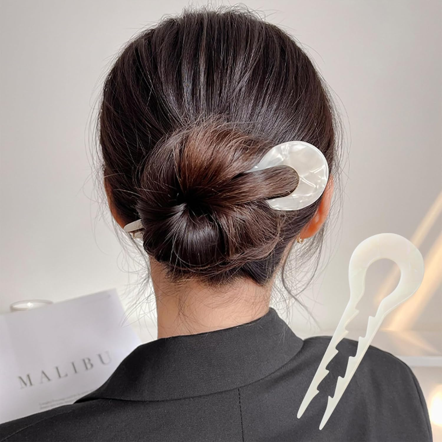 TYXHXTF Pack of 3 U Shaped Hair Pins, Hair Pin Bun French Hairpin, U-Shaped Hair Clips, Large Hair Pin for Women Girls image number 3