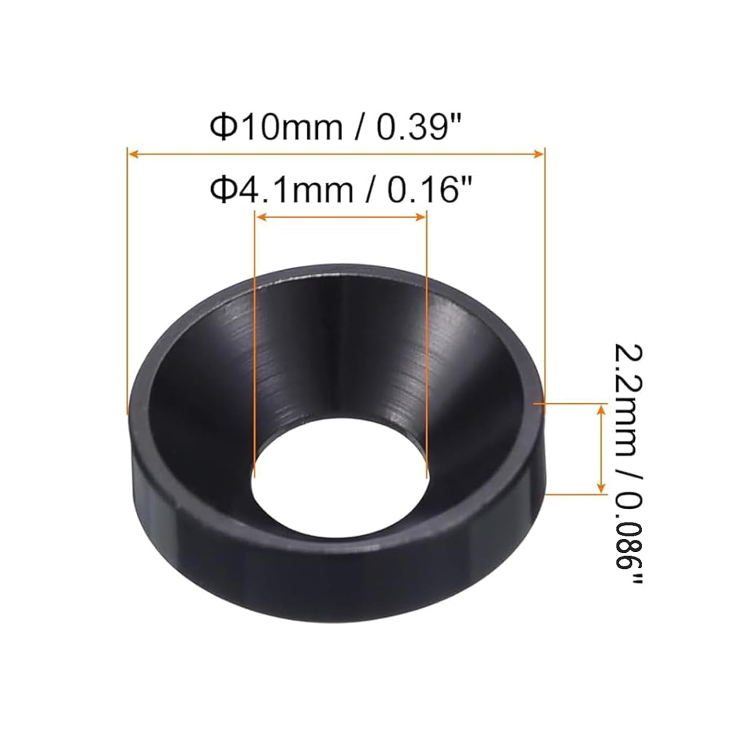 50Pcs M4 Crush Washers, Suitable for Automotive Furniture Screw Accessories, Outer Diameter 10Mm, Inner Diameter 4Mm, Height 2.2Mm