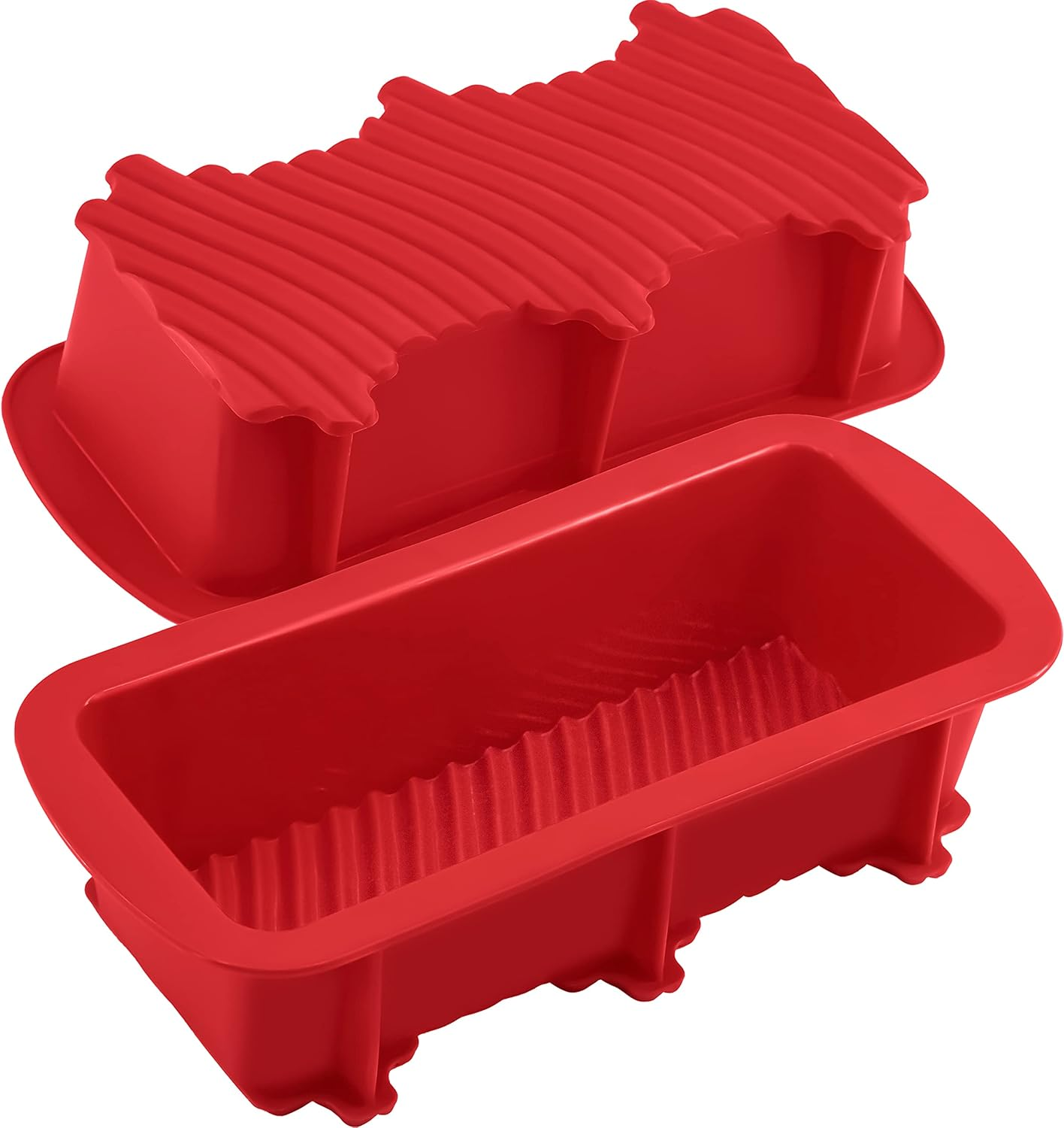 Anaeat Silicone Bread and Loaf Pans Set of 2, Non-Stick Loaf Pans - Just Pop Out! Flexible Silicone Baking Molds for Homemade Breads, Cakes, Meatloaf, Brownies, BPA Free & Oven Safe & Dishwasher Safe