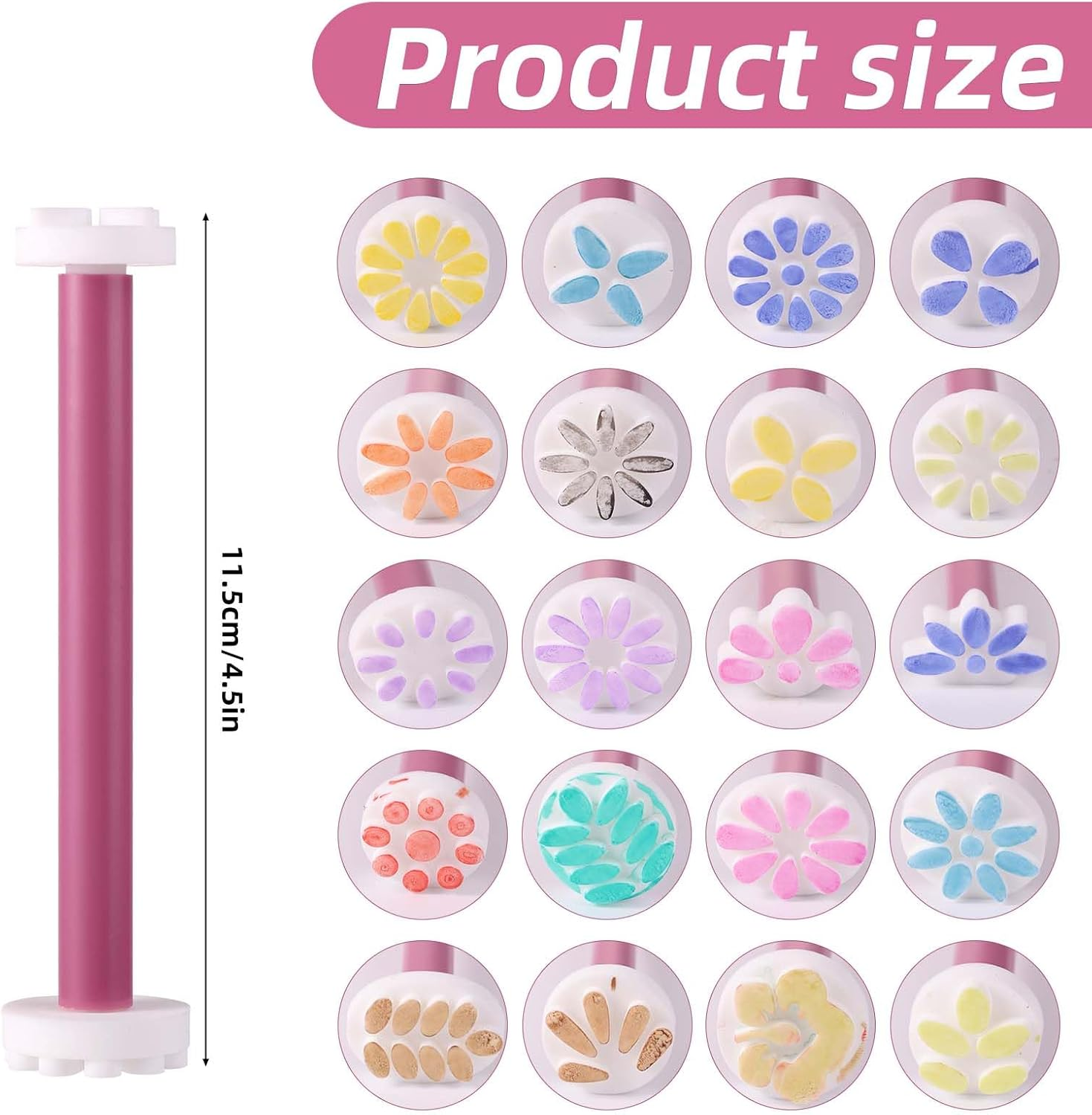 10Pcs Dual-Ended Flower Dotting Tools, 20 Shapes Plastic Dotting Pens Cute Mandala Painting Tools for Crafts Nails & DIY Decor (Purple) image number 5