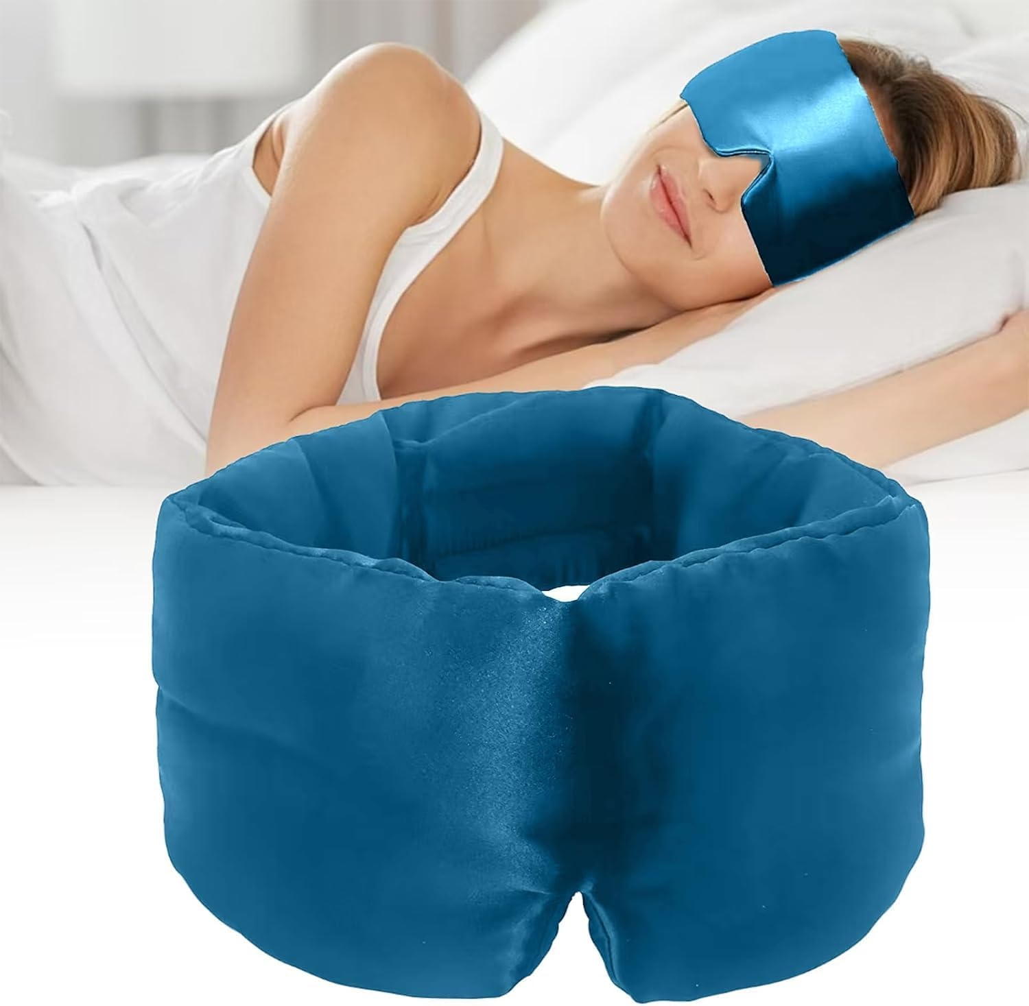 Silk Sleep Mask, Sleeping Mask for Daytime Napping and Nighttime Sleep, Light Blocking Eye Mask for Insomnia Sufferers, Frequent Travellers, Deep Blue Silk Eye Mask
