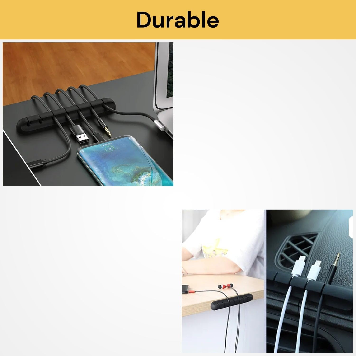 Spendeal 7 Slots Cable Clips Cord Management Organizer Silicone Adhesive Hooks, Wire Holder USB Power Charging Accessory Mouse PC Nightstand Desktop Wall Phone Workspace Office image number 5