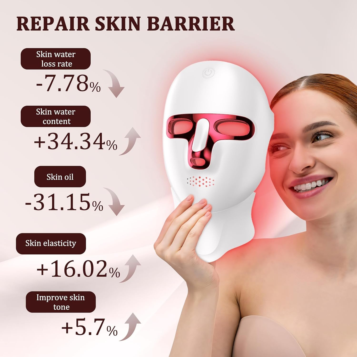 LIARTY Facial LED Mask 7 Colors LED Photon Therapy Mask, LED Face Mask Red Light Therapy Facial Device for Skin Rejuvenation image number 6