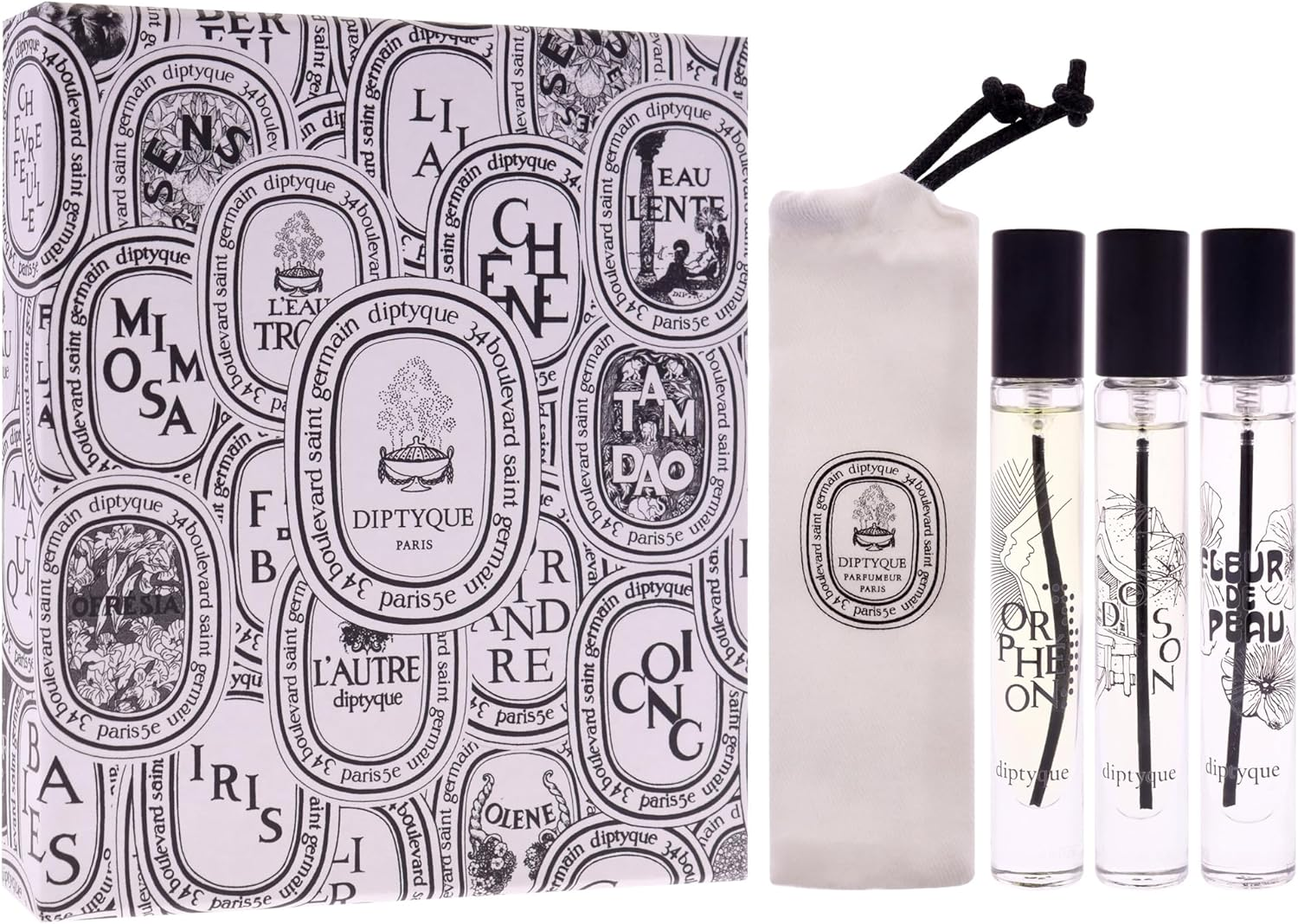 DIPTYQUE Dip Stick Perfume Eau De Parfum 7.5Ml Set of 3 Original Box Fleur De Peau Orph&eacute;on Do Son Orpheon Dawson Fleur De Peau