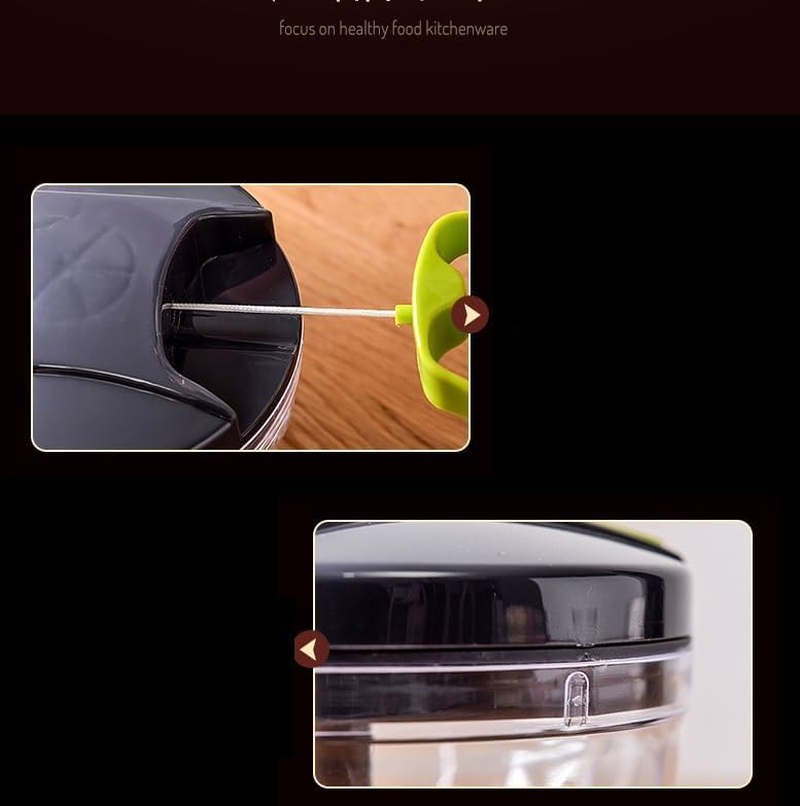 Compact Fast Vegetable Fruit Chopper Cutter Food Onion Veggie Dicer Slicer Kitchen Tool (Grey, One Size) image number 4