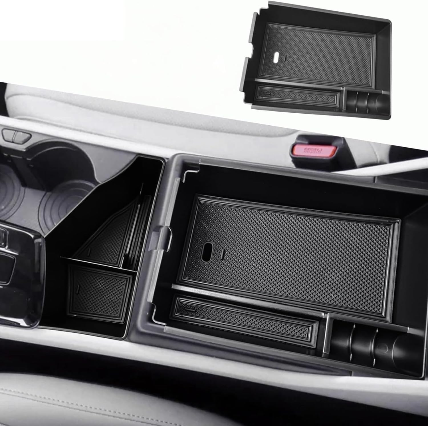 Center Console Organizer for 2023-2026 Kia Sportage Hybrid/Plug-In Hybrid Interior Organizer Center Console Holder Tray Armrest Storage Box with Non-Slip Silicone Mats Sportage23 image number 5