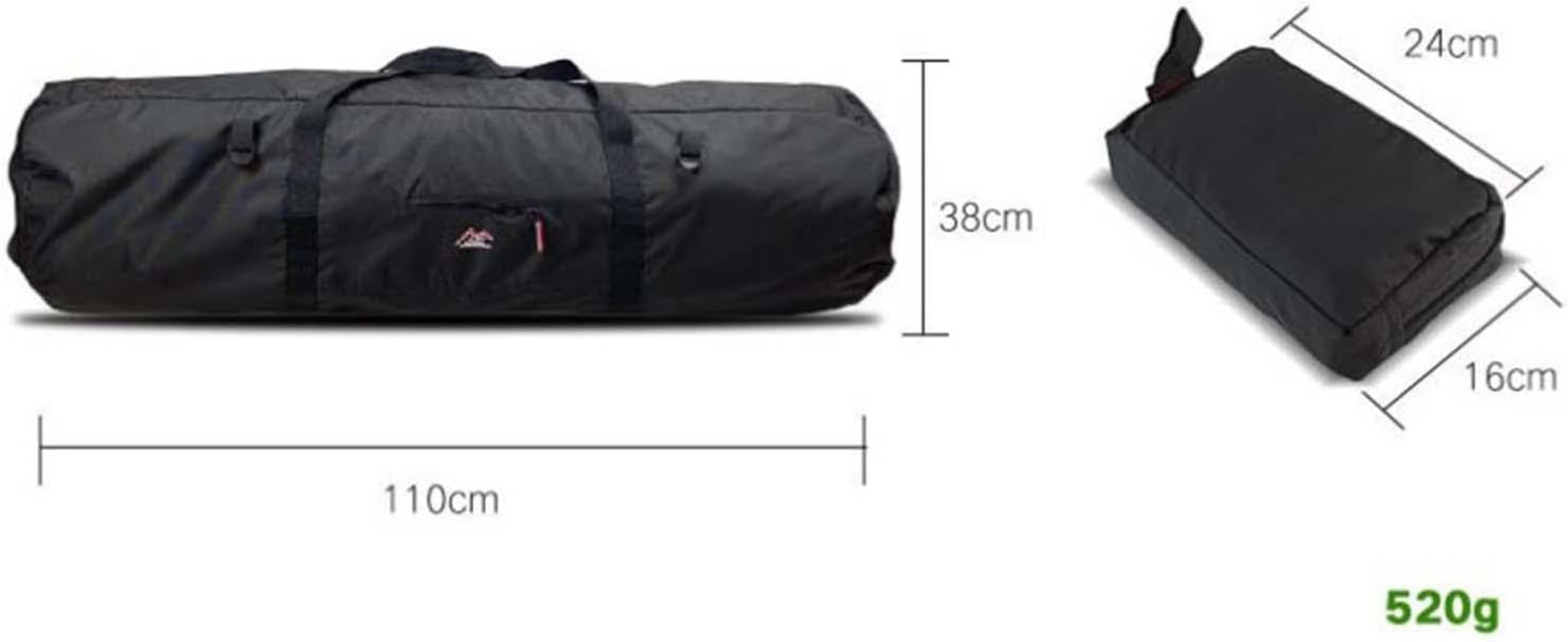 Eigell Camping Tent Storage Bag Tote with Adjustable Webbing Buckles 43Inchx15Inchx15Inch Folded Handbag Organizer for Barbecue Picnics Backpacking, Black image number 3