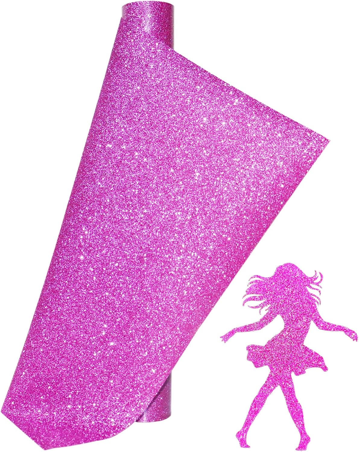 Glitter Heat Transfer Vinyl 12" X 5Ft Black Glitter Iron on Vinyl for T-Shirt, Sparkle HTV Vinyl for All Cutting Machine, Easy to Cut & Weed & Transfer DIY Craft Projects