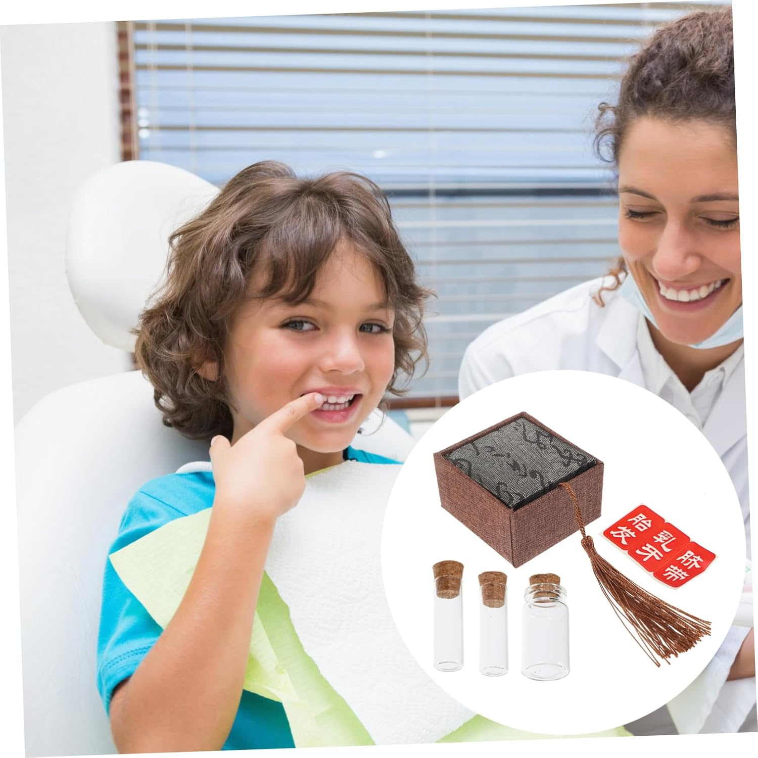 Zerodeko Lanugo Storage Bottle Diy Keepsake Holder for First Tooth Collection Boy Girl Teeth Preserver Case Cartoon Box for Boys and Girls Random Style image number 3