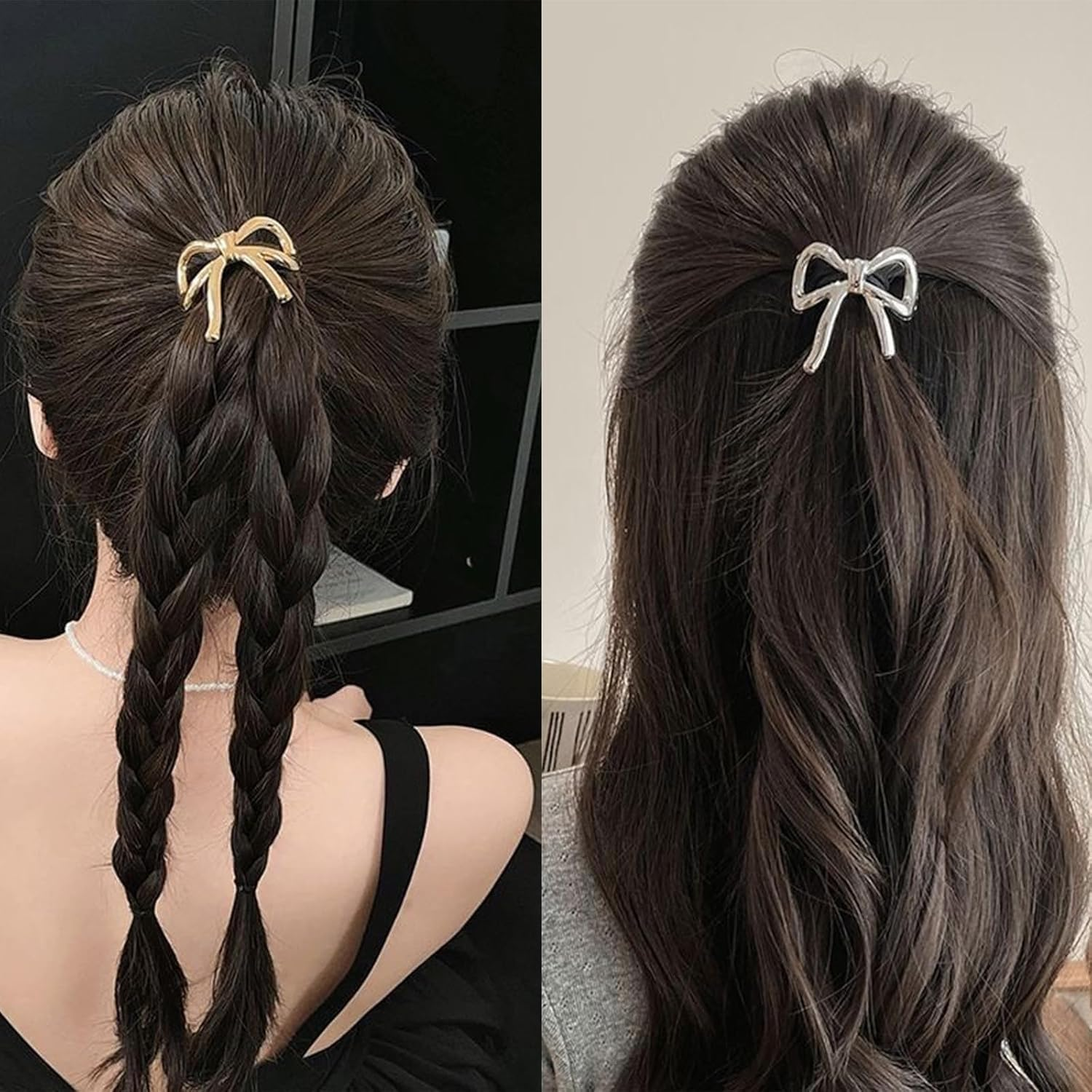 CALLYSONIC Hair Bow, Pack of 2 Hair Clips Bow, Hair Bow, Bow Hair Clips for Girls image number 4