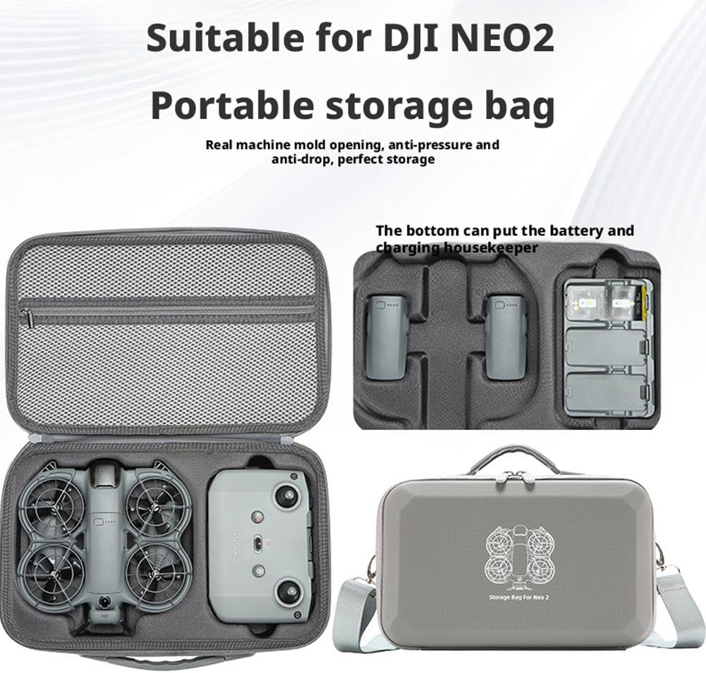 Case for DJI Neo 2, Hard Carrying Case for DJI Neo2, Portable Travel Storage Shoulder Bag Large Capacity