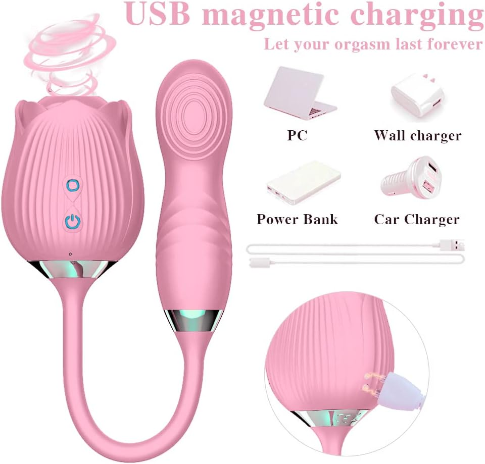 Sex Pleasure Toy for Womens Suck & Lick Memoriesh Rose Tongue Rechargeable Clitorals Sucking&Vibrating Machine Adult Toy for Women Couples 10 Mode Nipple Sucker G Sucking Toys for Women image number 4