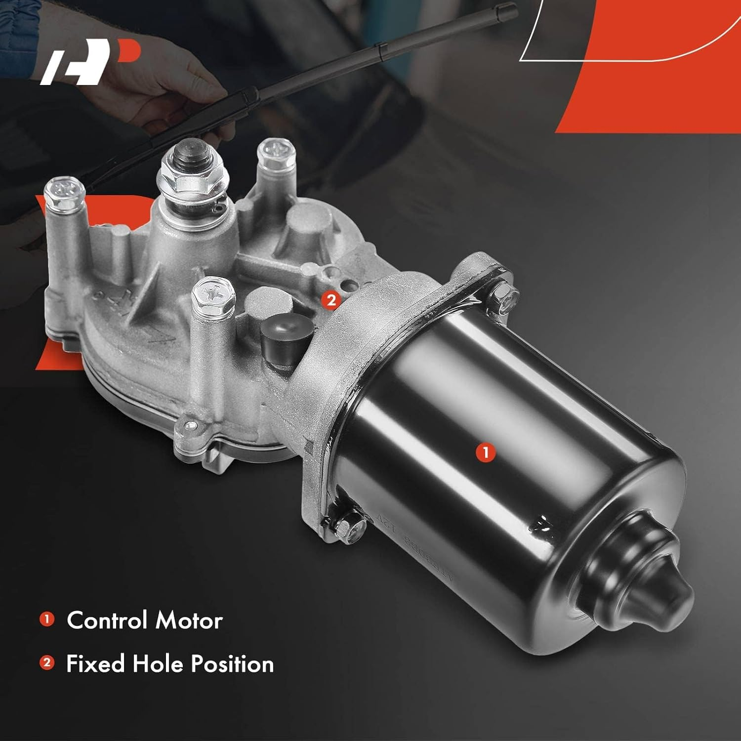 A-Premium Front Windshield Wiper Motor Compatible with Honda Civic 2006 2007 2008 2009 2010 2011, 1.3L 1.8L 2.0L, Sedan, 5-Pin, Replace# 76505-SNA-A01, 76505-SNA-A02 image number 2