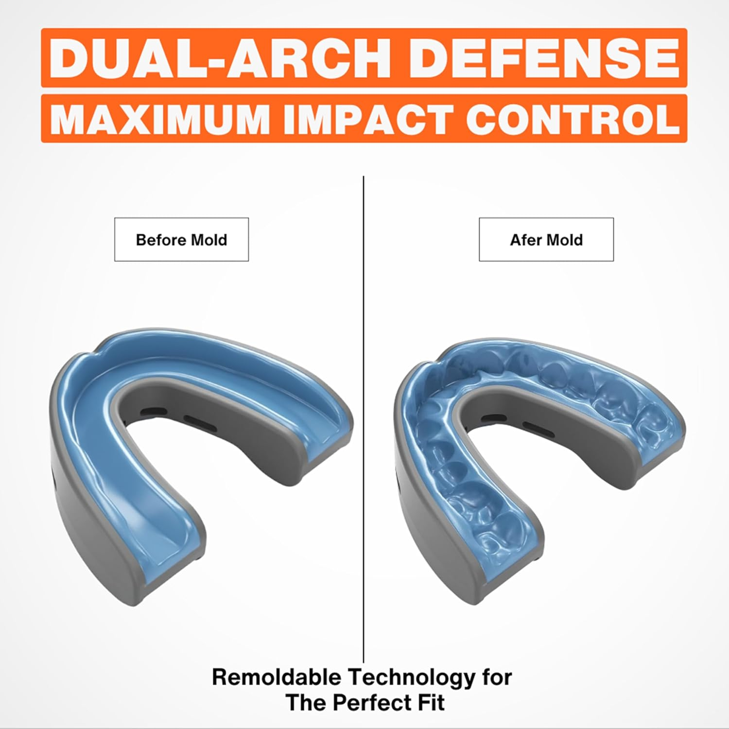 Shock Doctor Nano Double Mouthguard, Protects Upper and Lower Teeth, Youth & Adult Available image number 3