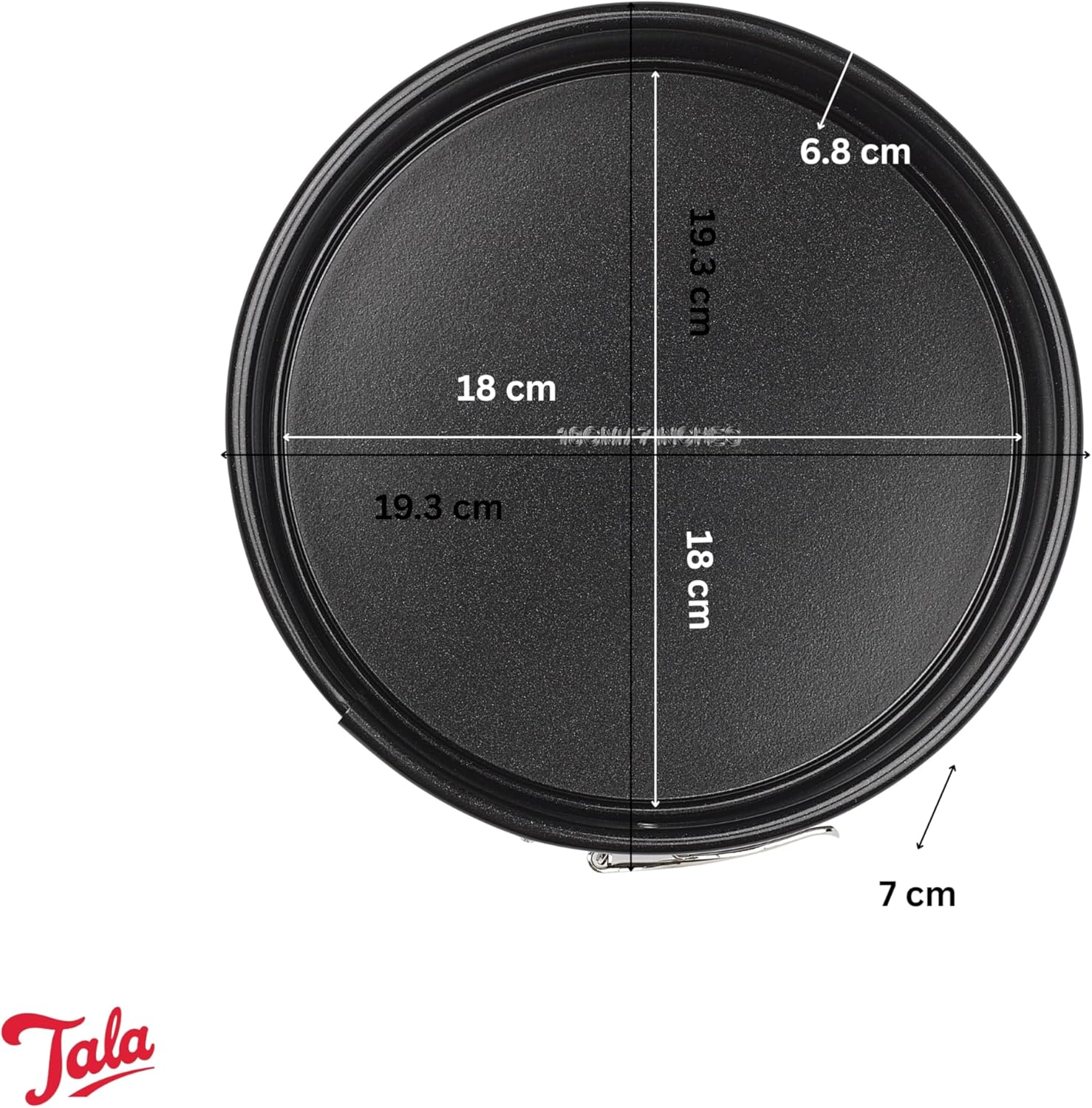 Tala Springform Cake Tin, Steel, Black, 18Cm