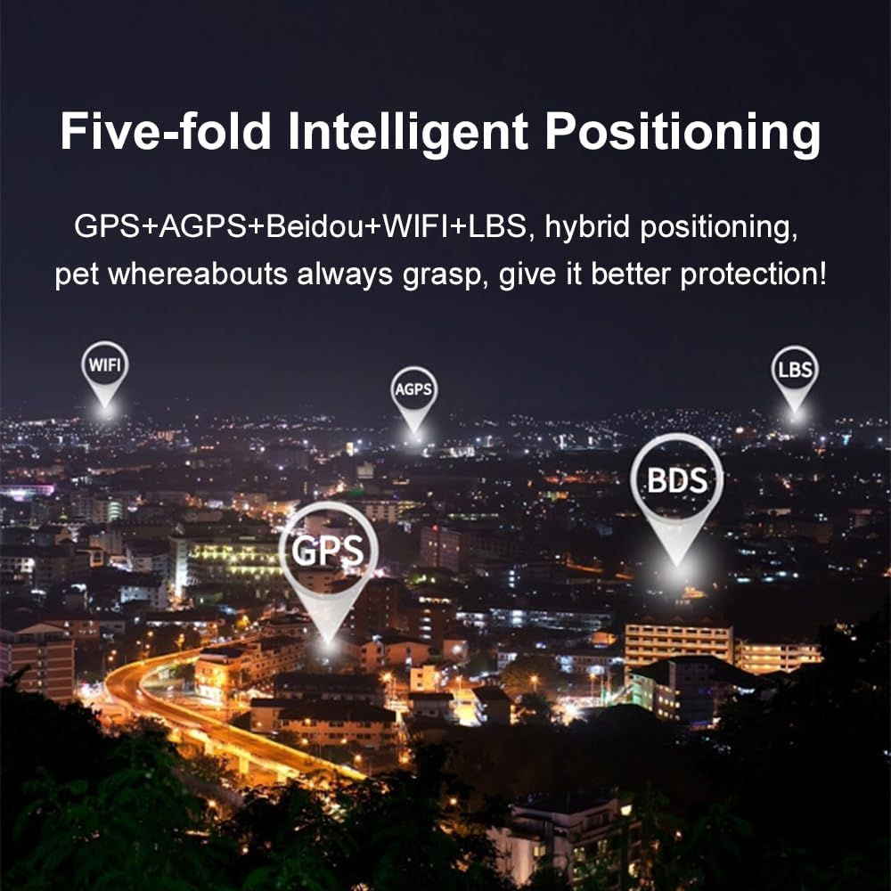 Walmeck Pet Activity Tracker GPS Tracker GPS Positioning and Intelligent Tracker for Dogs Cats Five-Fold Intelligent Positioning Dustproof and Waterproof Design Electronic Fence image number 6