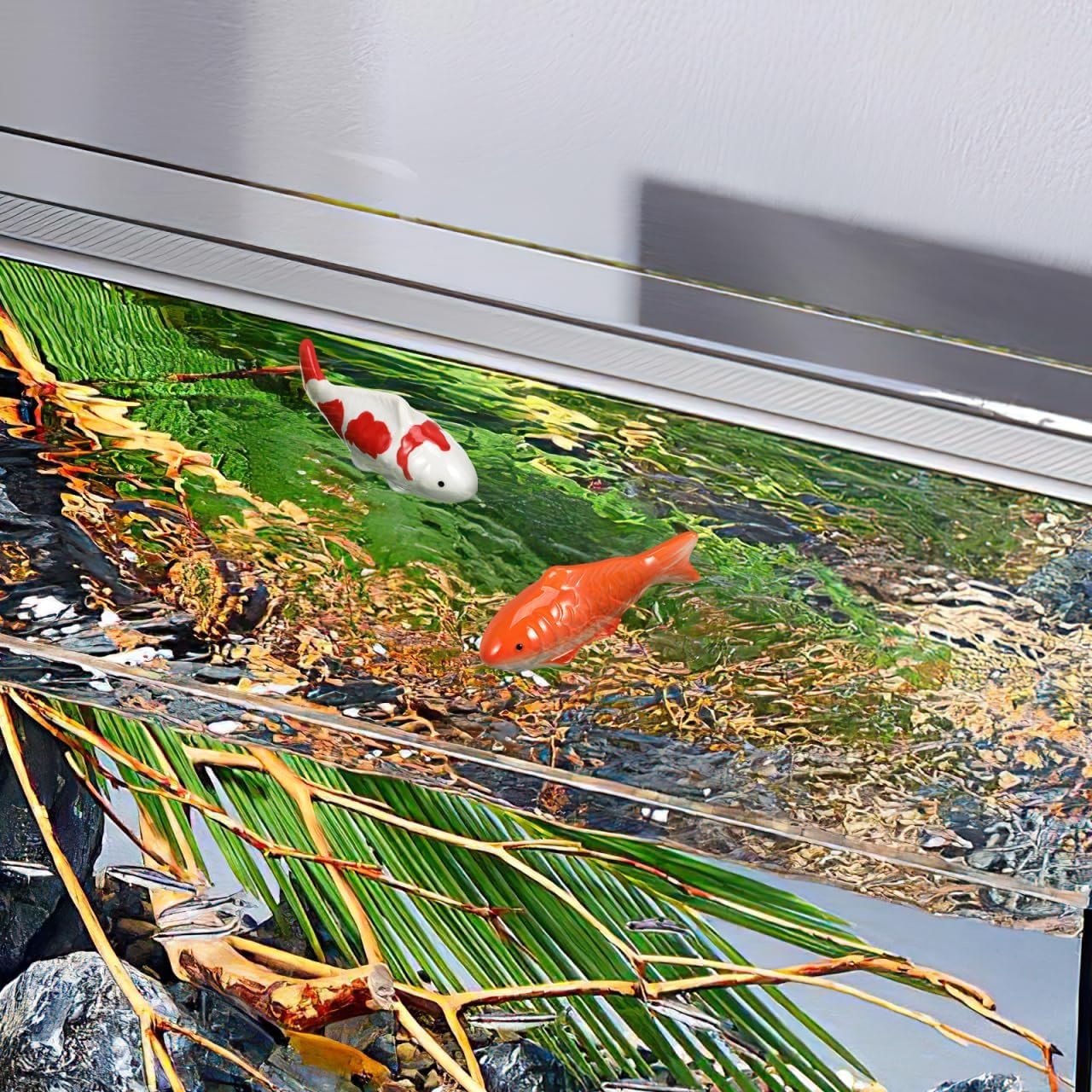 YARNOW 2Pcs Ceramic Floating Fish Decorations - Lifelike Goldfish for Aquarium, Fish Tank, Garden Pond - Lightweight and Vivid image number 5