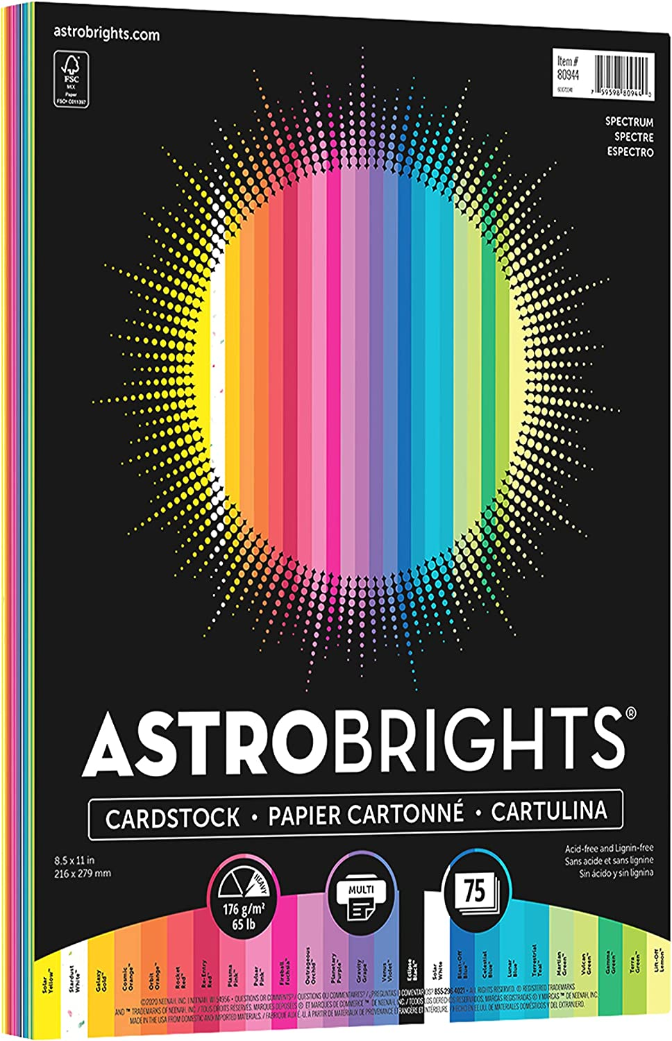 Astrobrights Colored Cardstock Paper Spectrum 8-1/2 X 11 in Spectrum image number 5